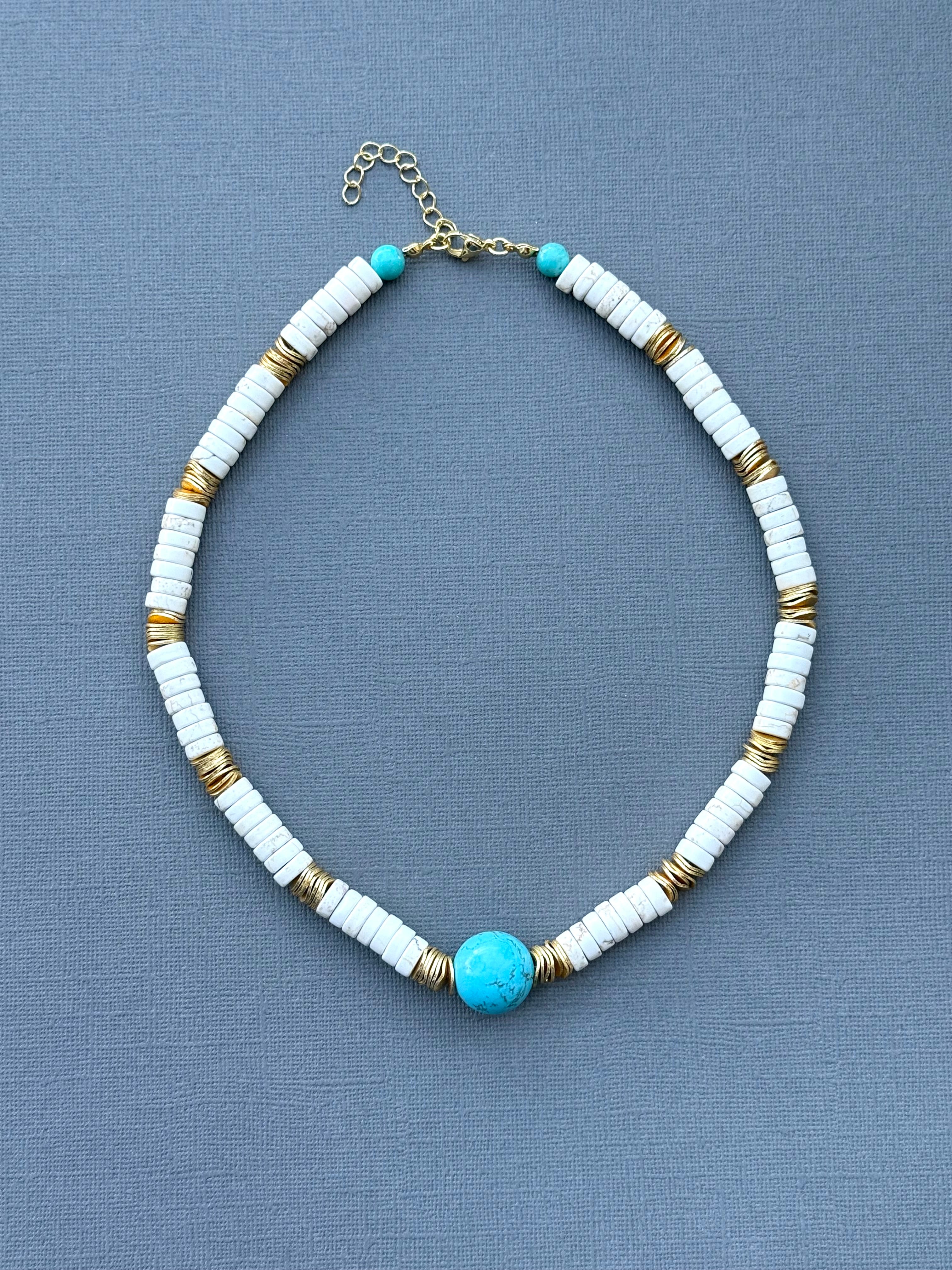 White and Blue Turquoise Necklace