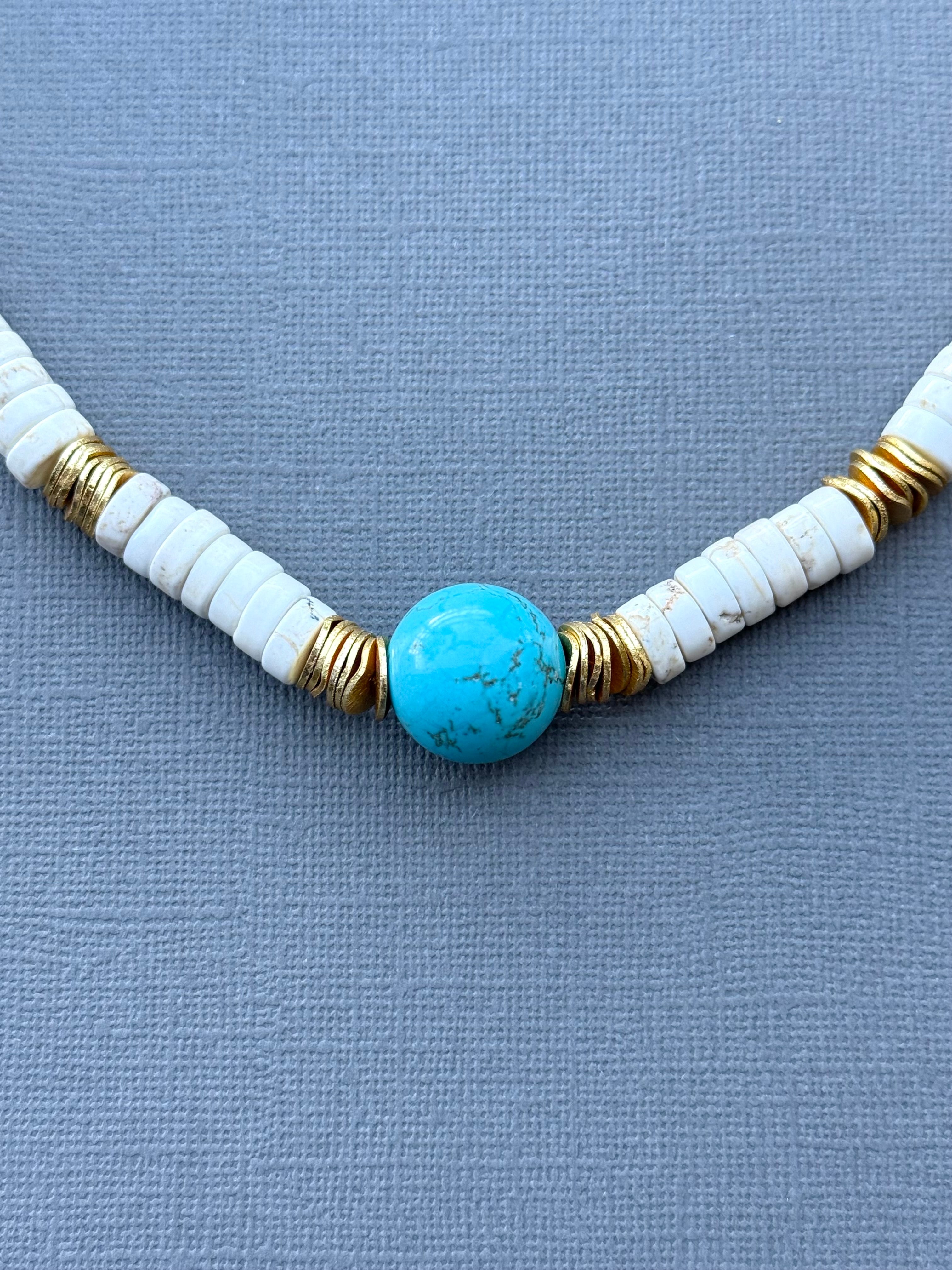 White and Blue Turquoise Necklace