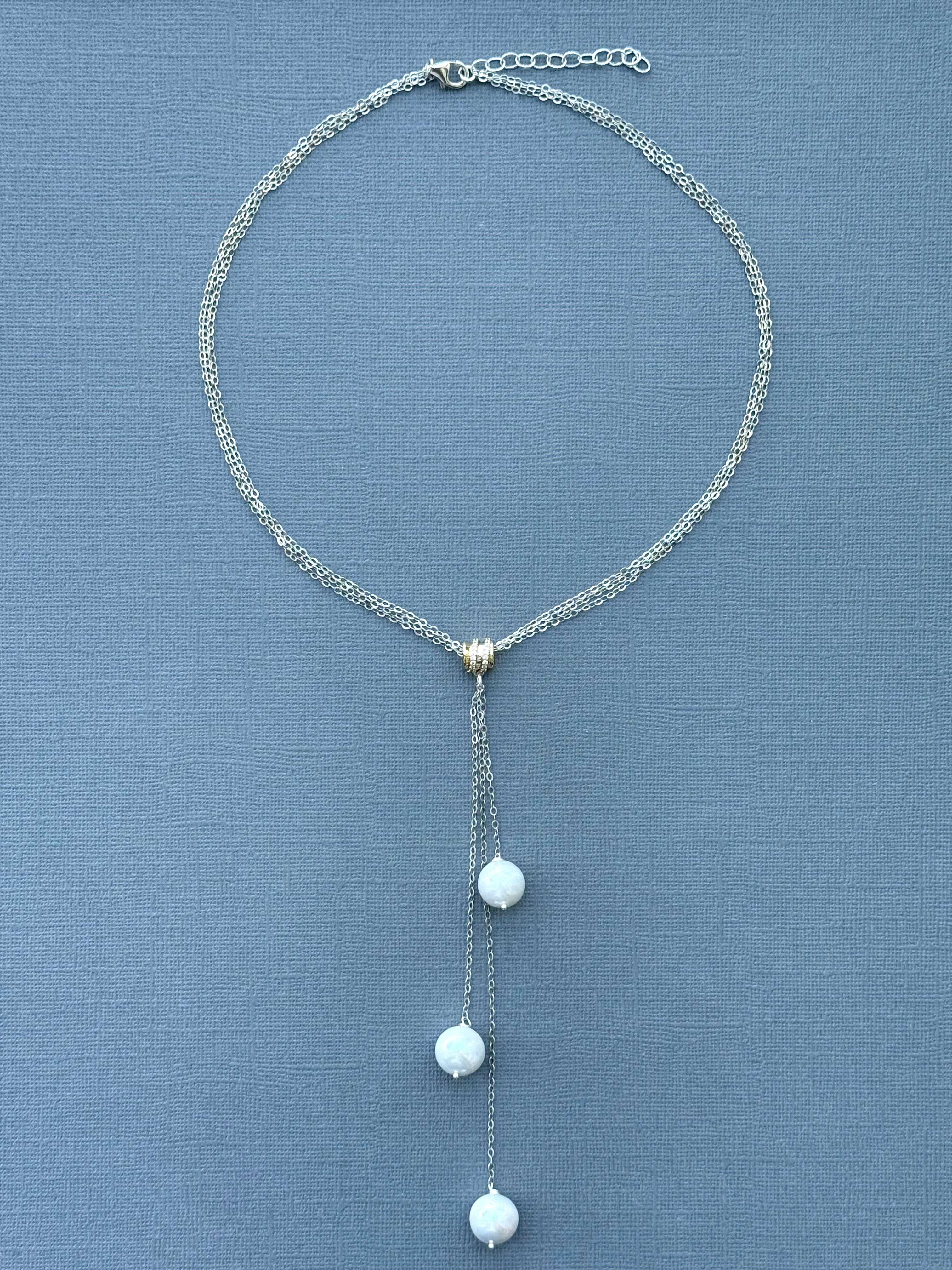 Three Akoya Pearls Necklace