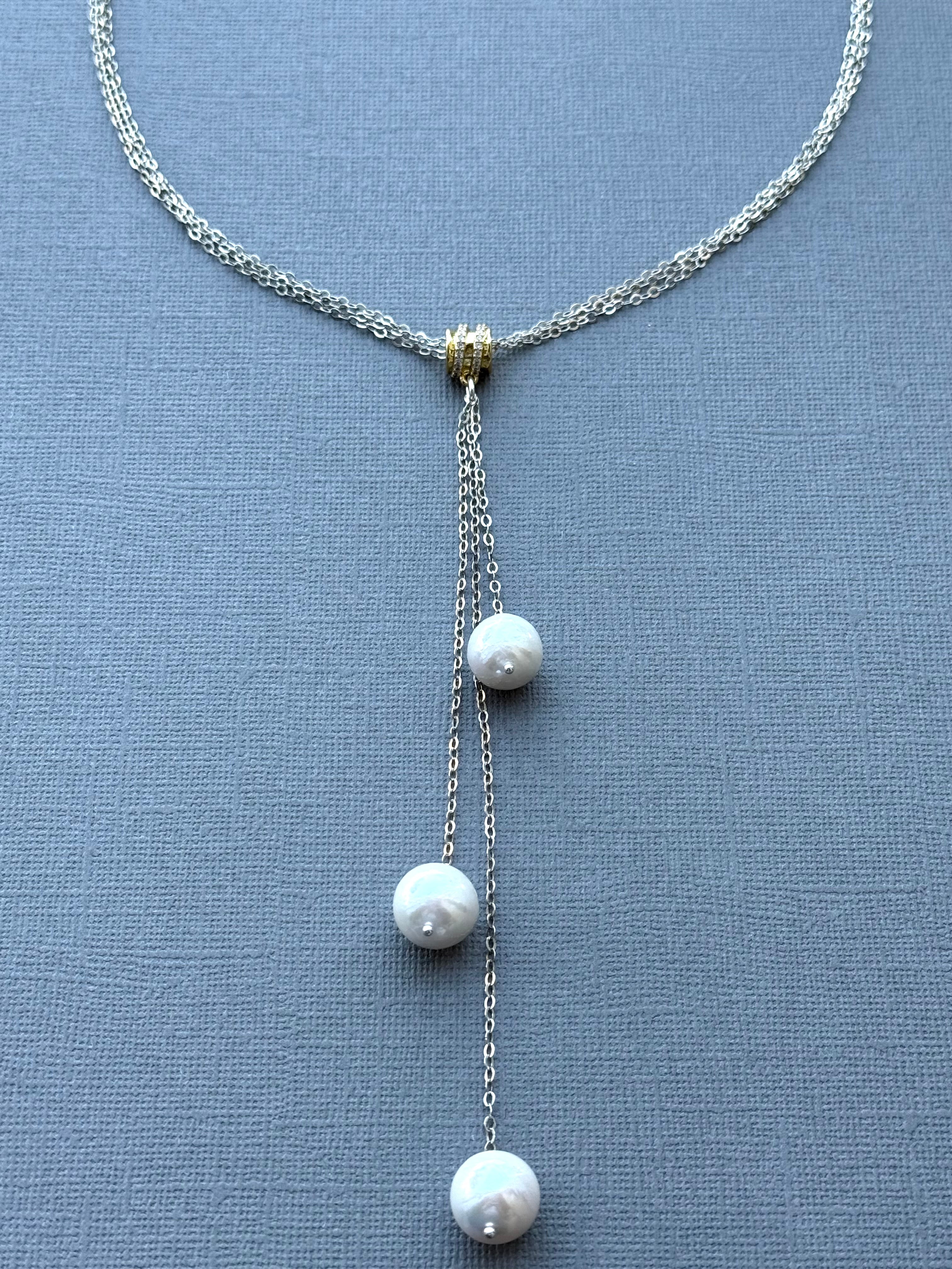 Three Akoya Pearls Necklace