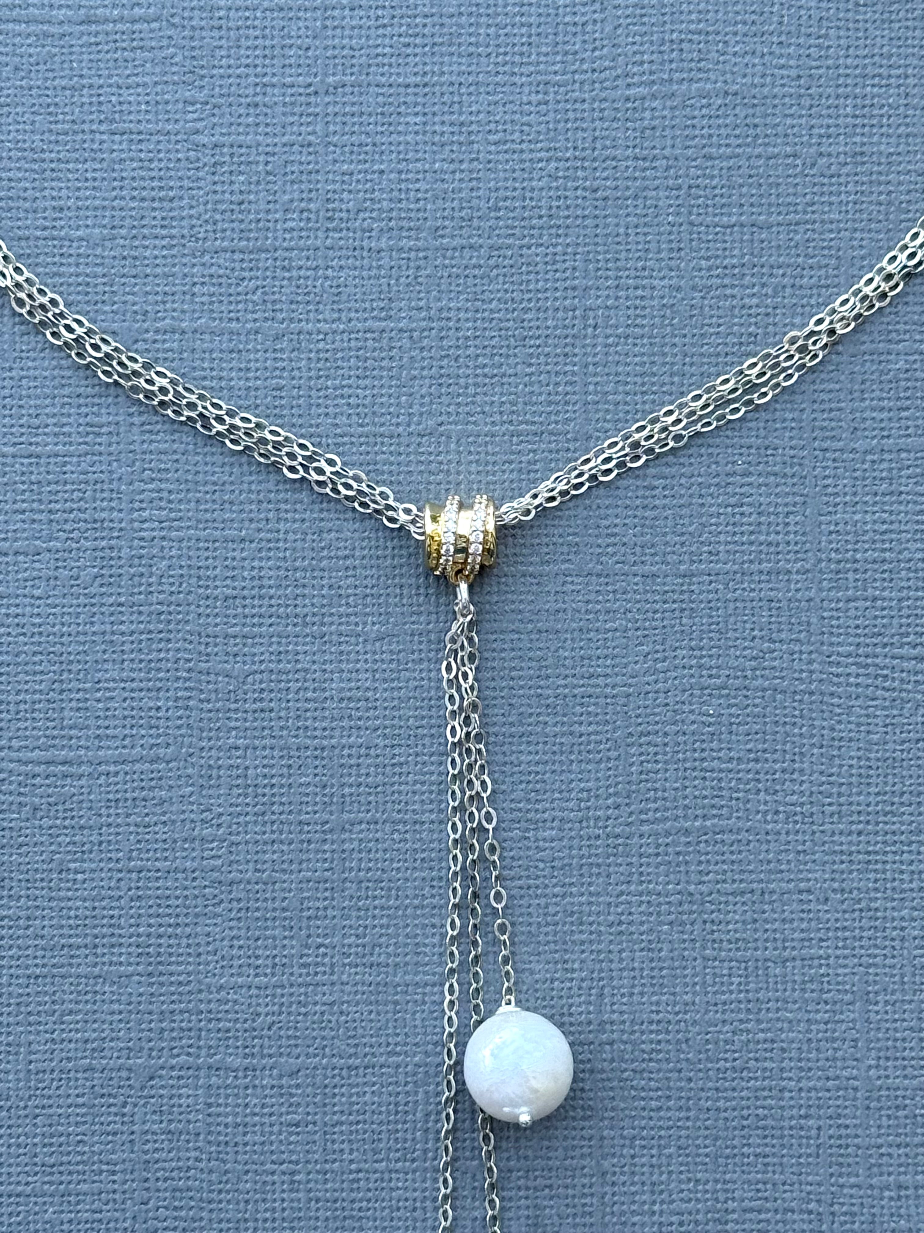 Three Akoya Pearls Necklace