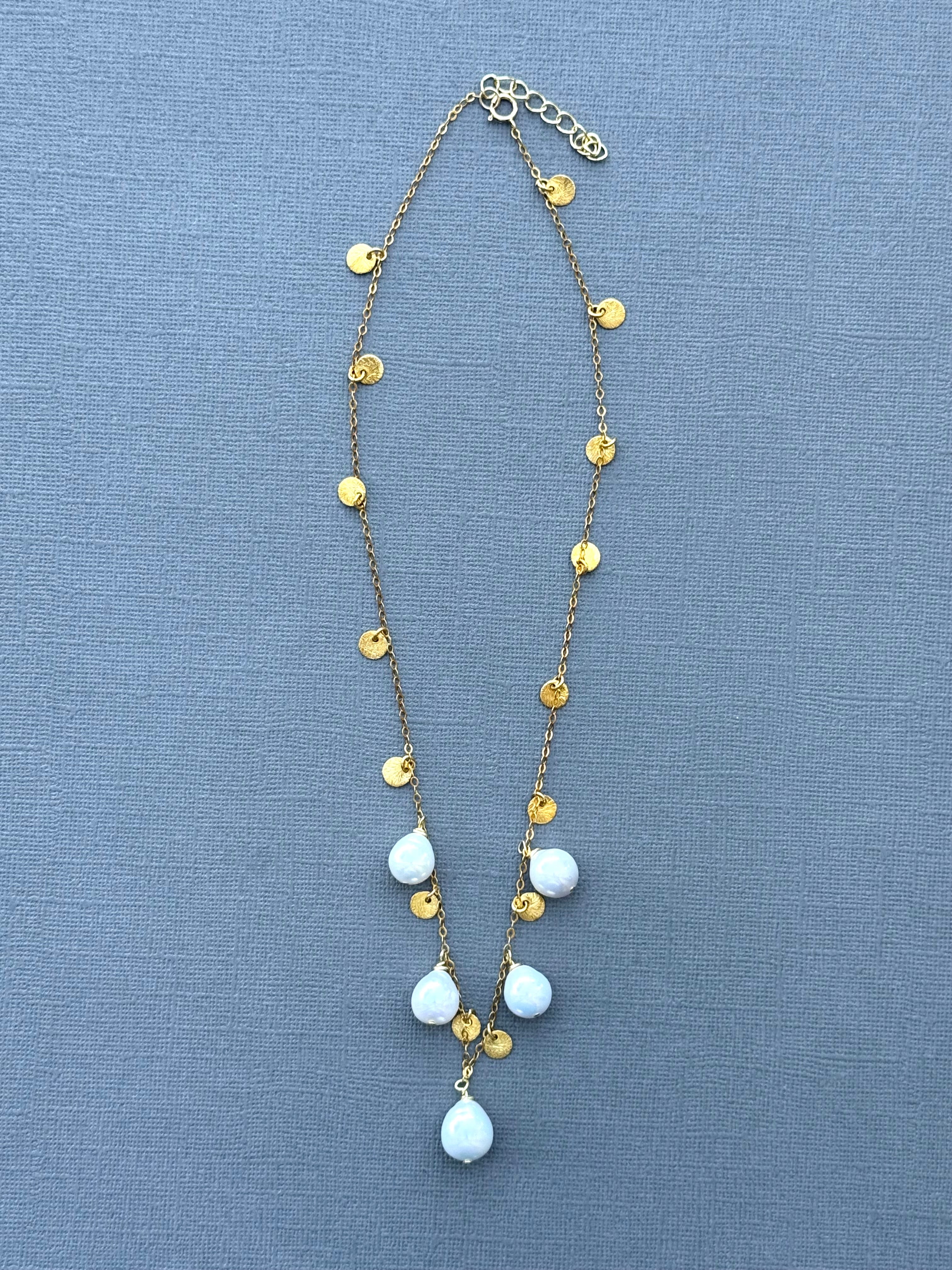 Five Teardrop Pearl Necklace