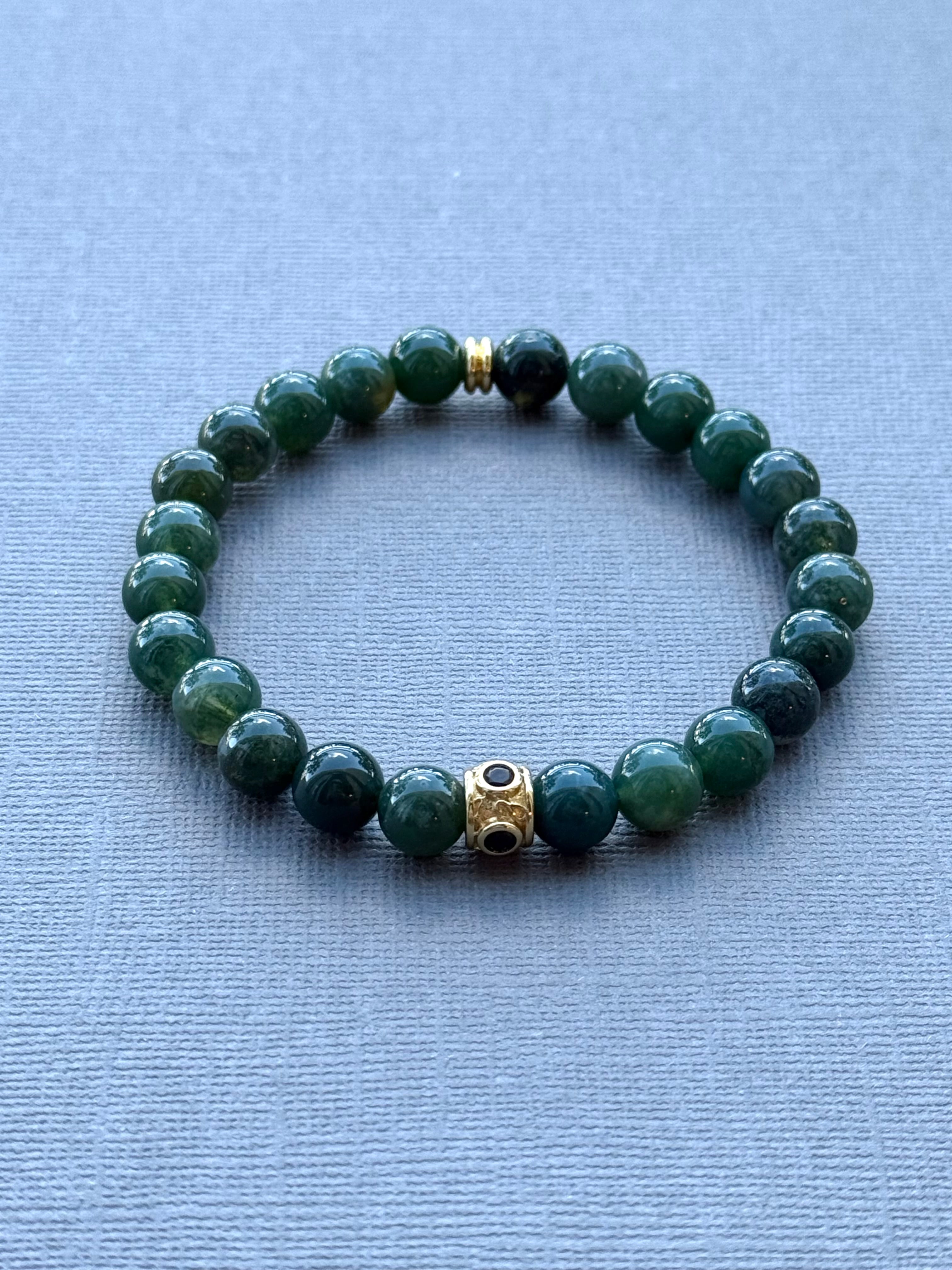 Men's Green Agate Bracelet