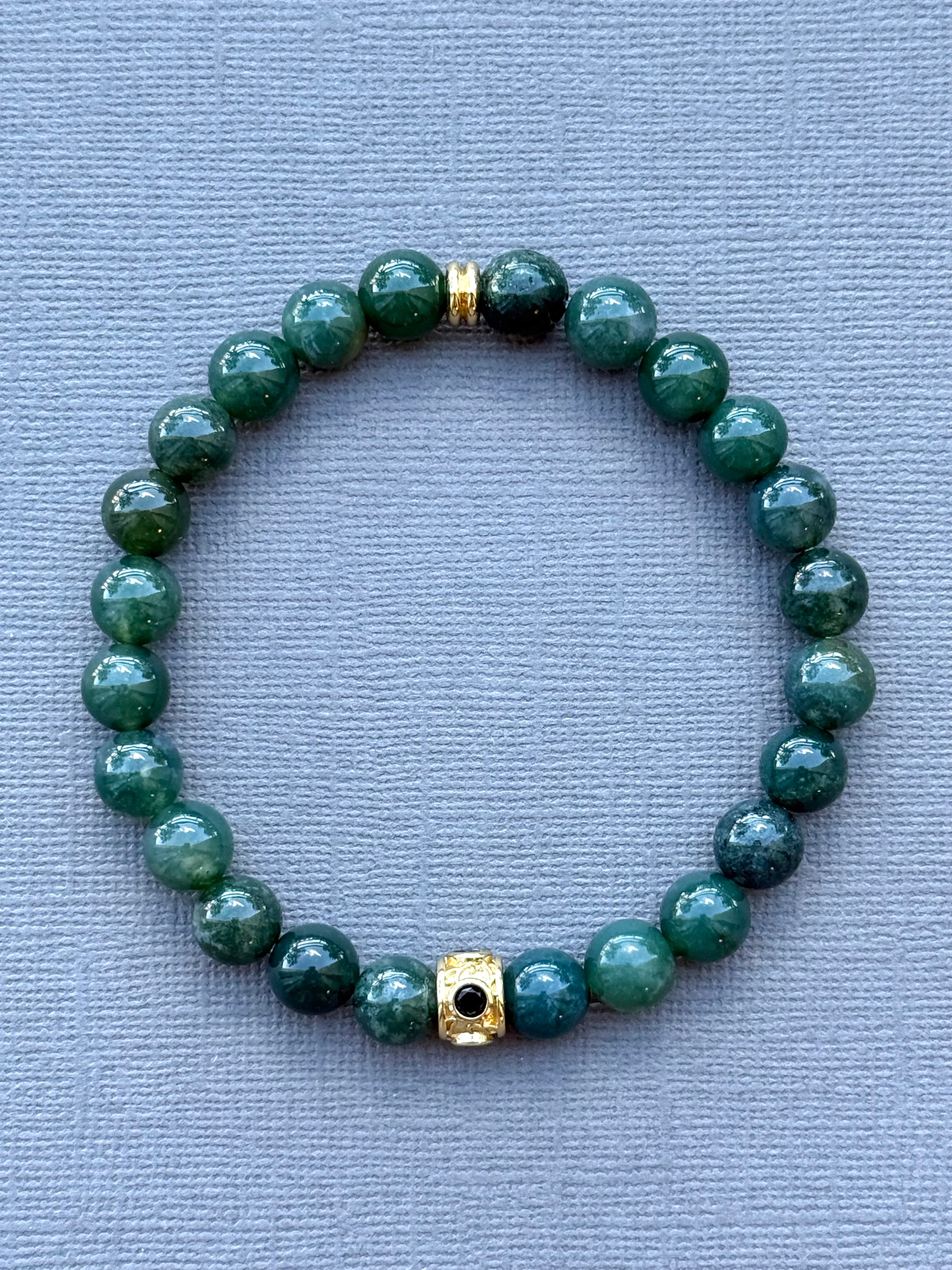 Men's Green Agate Bracelet