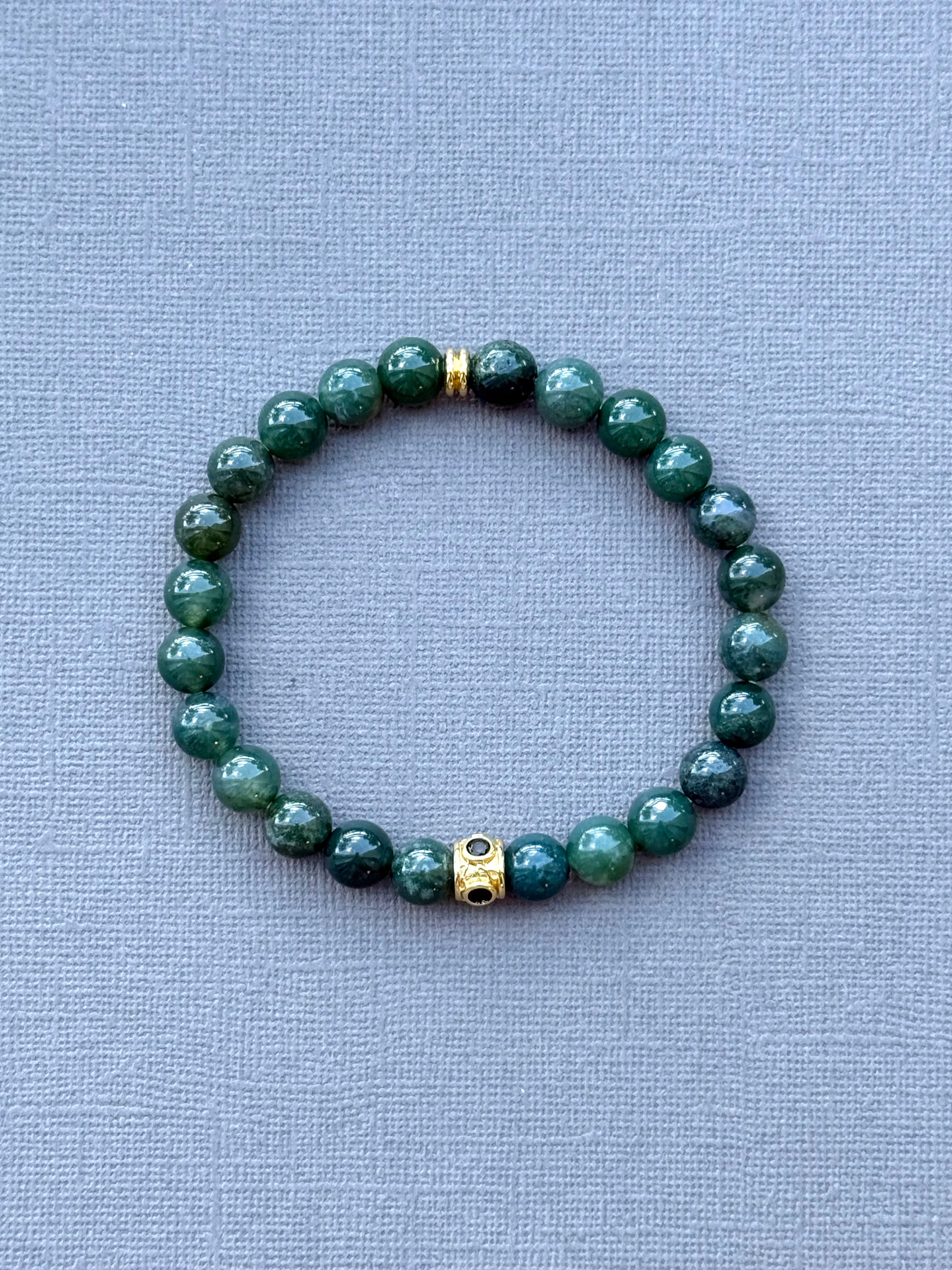 Men's Green Agate Bracelet