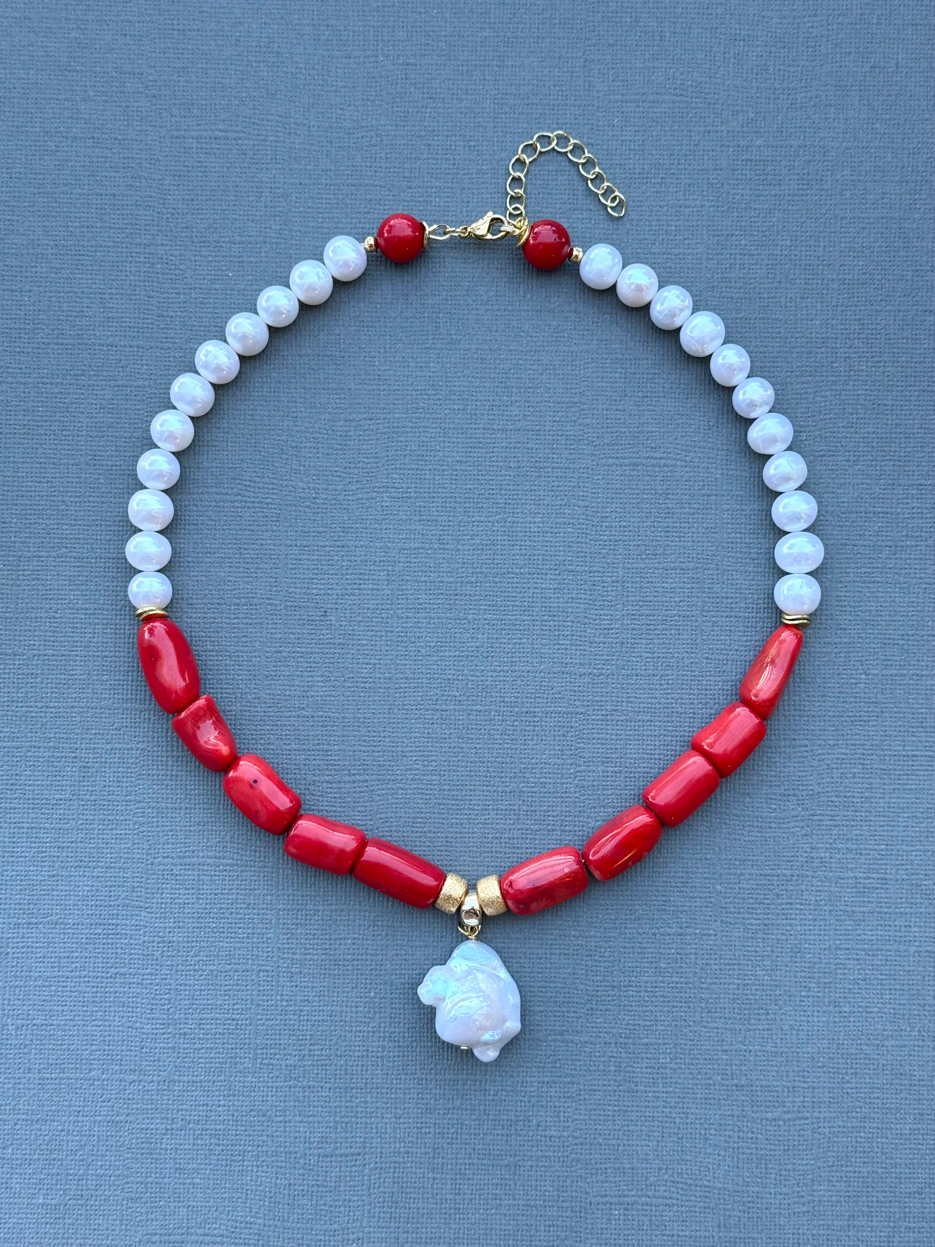 Coral and Pearl Necklace