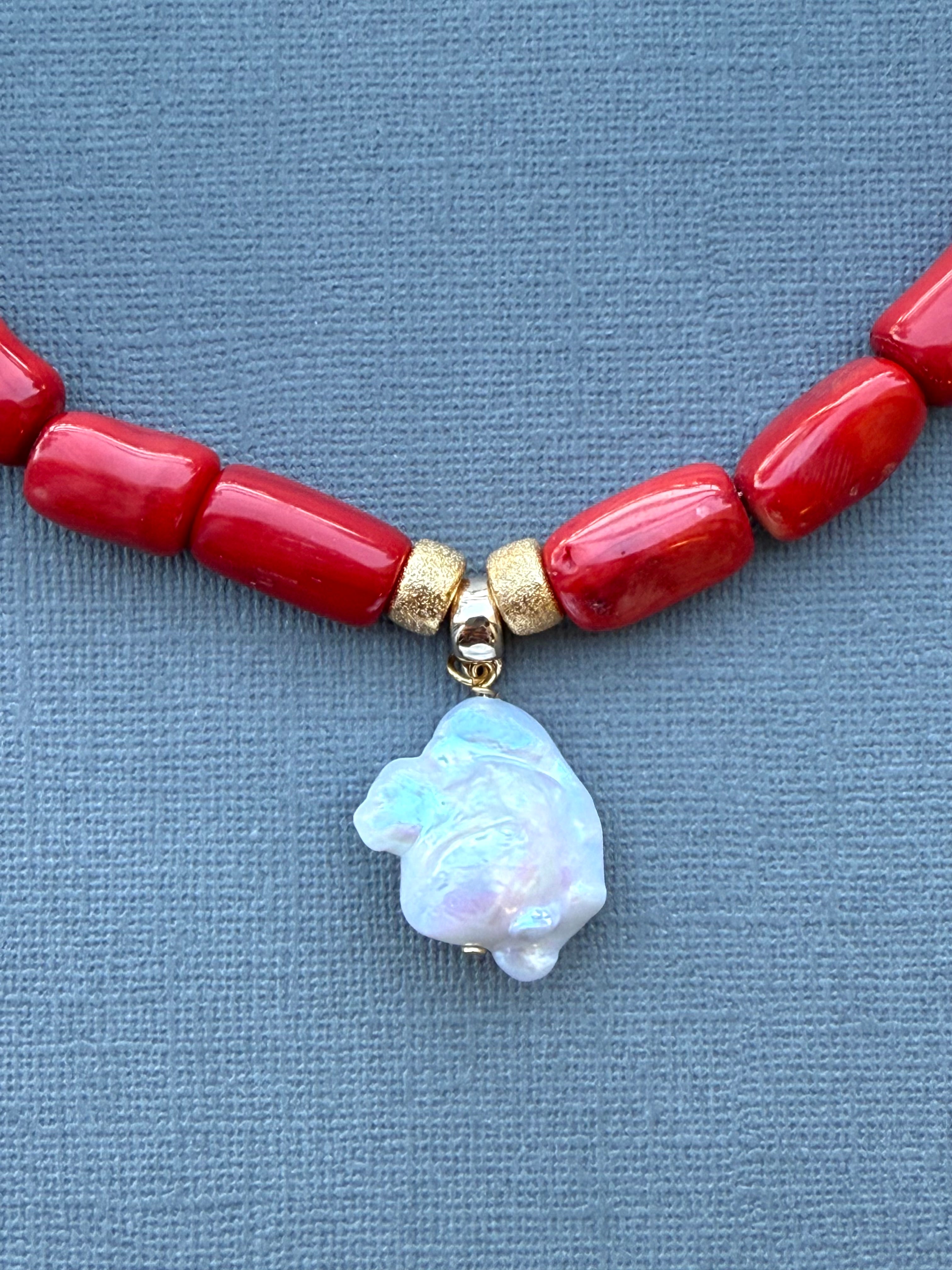 Coral and Pearl Necklace