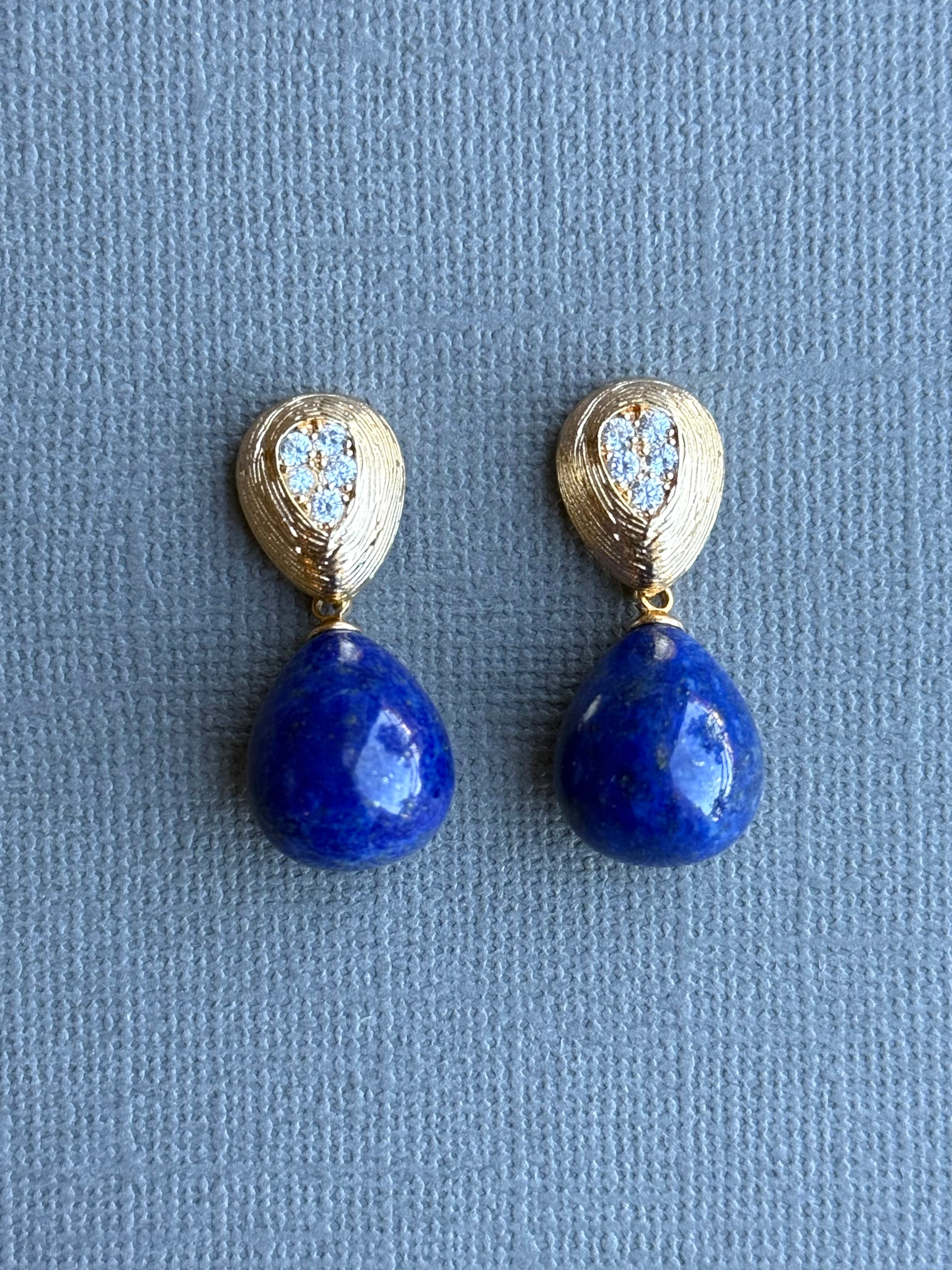 Teardrop Lapis Lazuli Earrings
