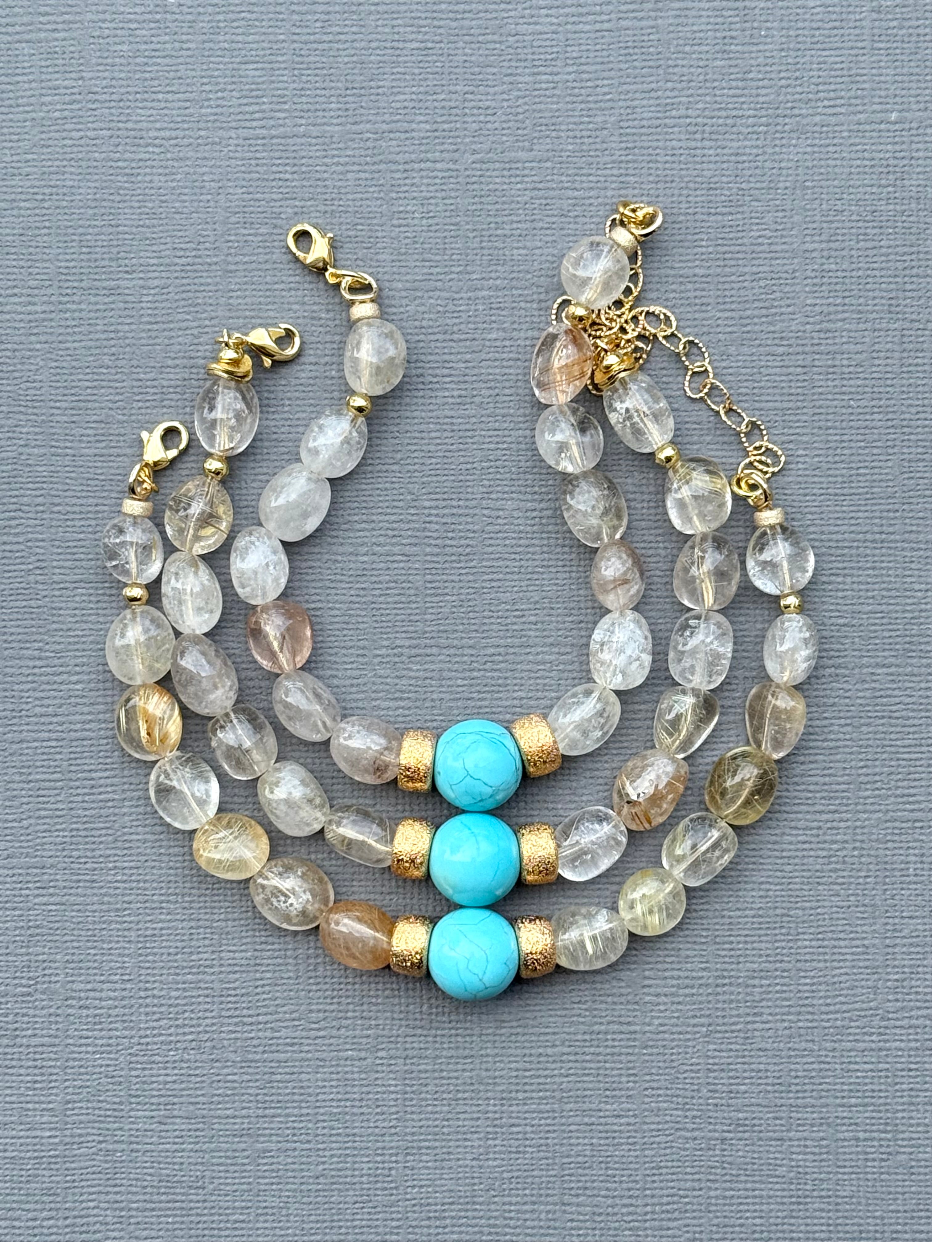 Turquoise and Quartz Bracelet
