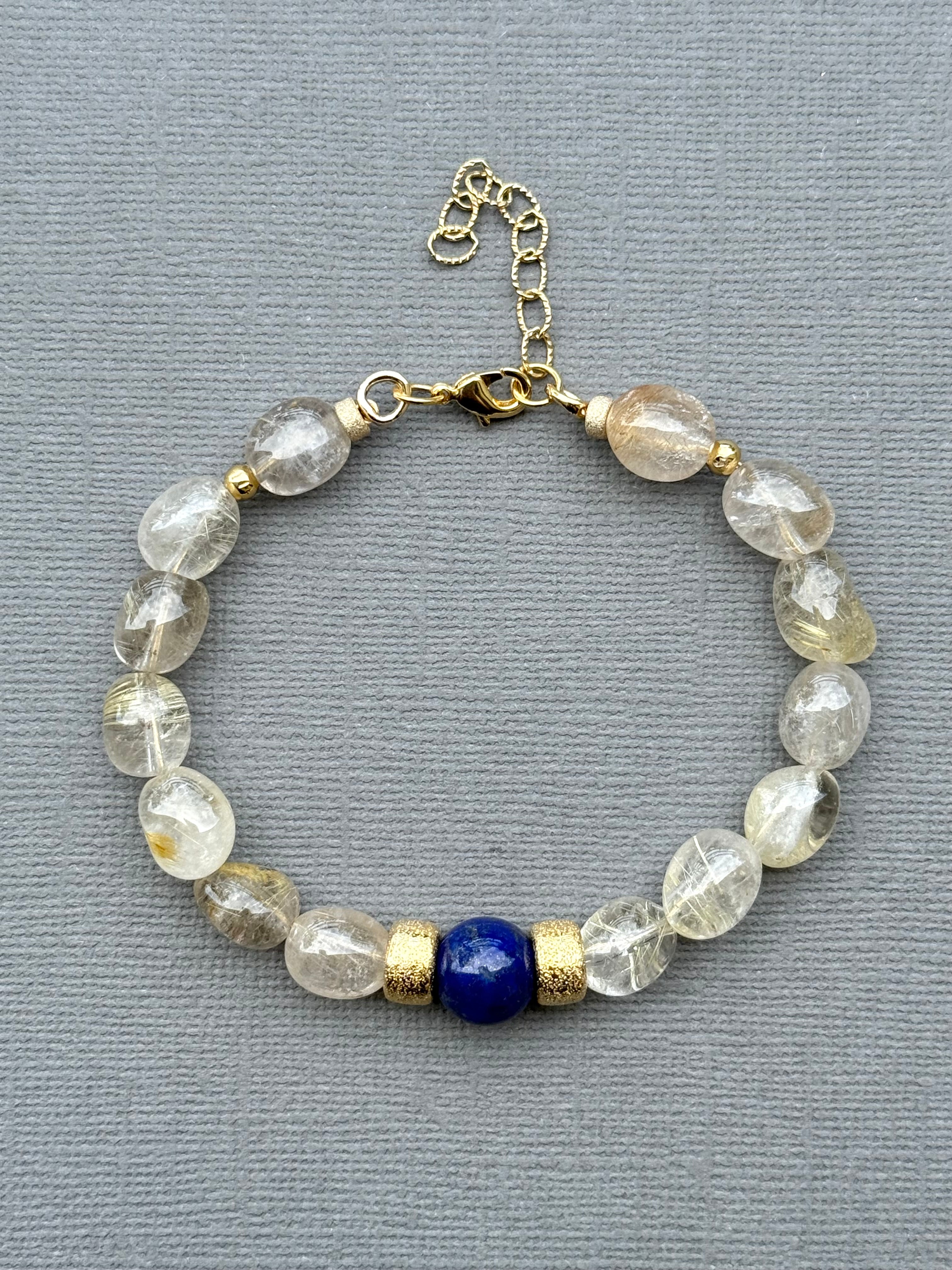 Lapis and Quartz Bracelet
