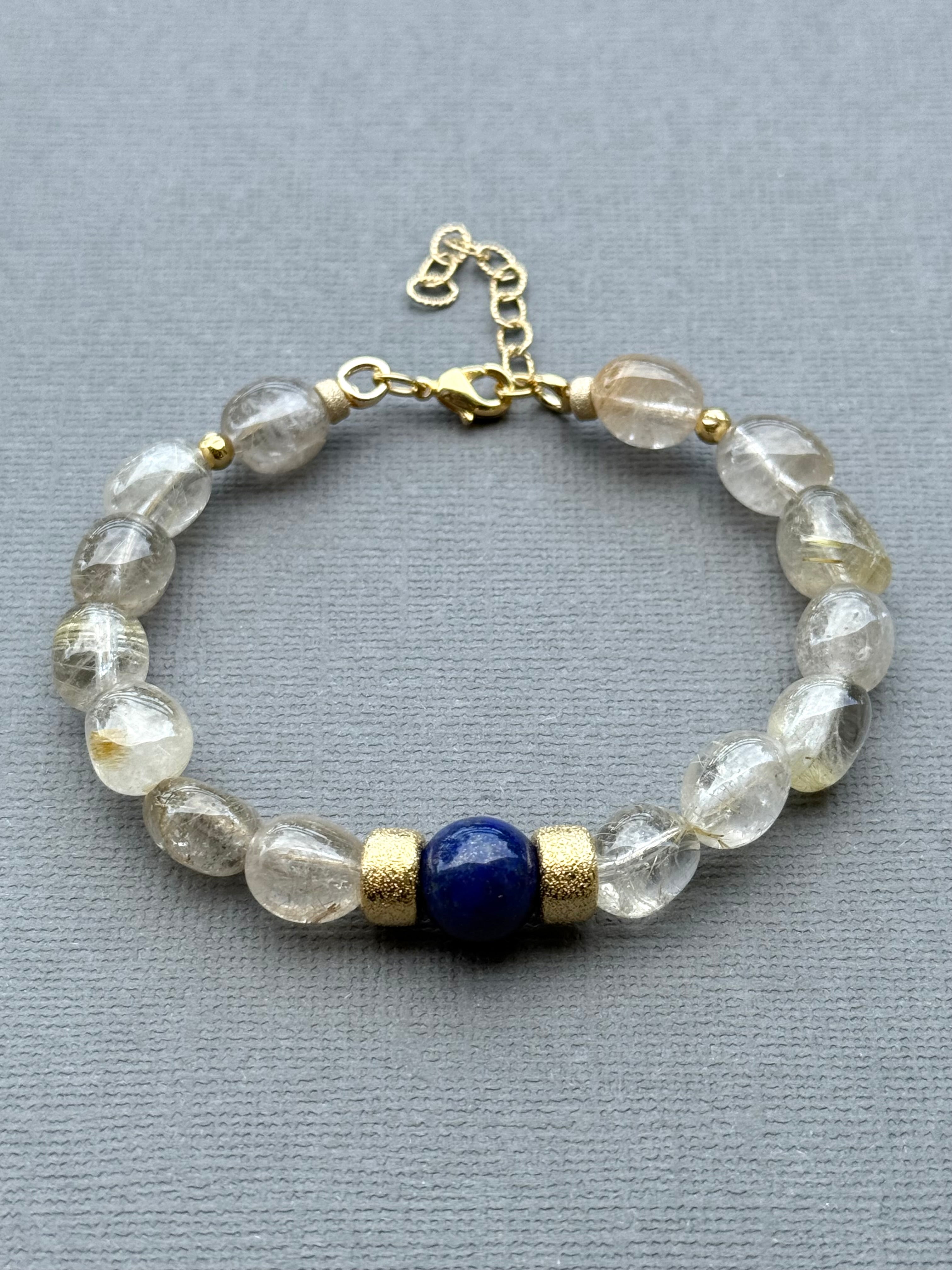 Lapis and Quartz Bracelet