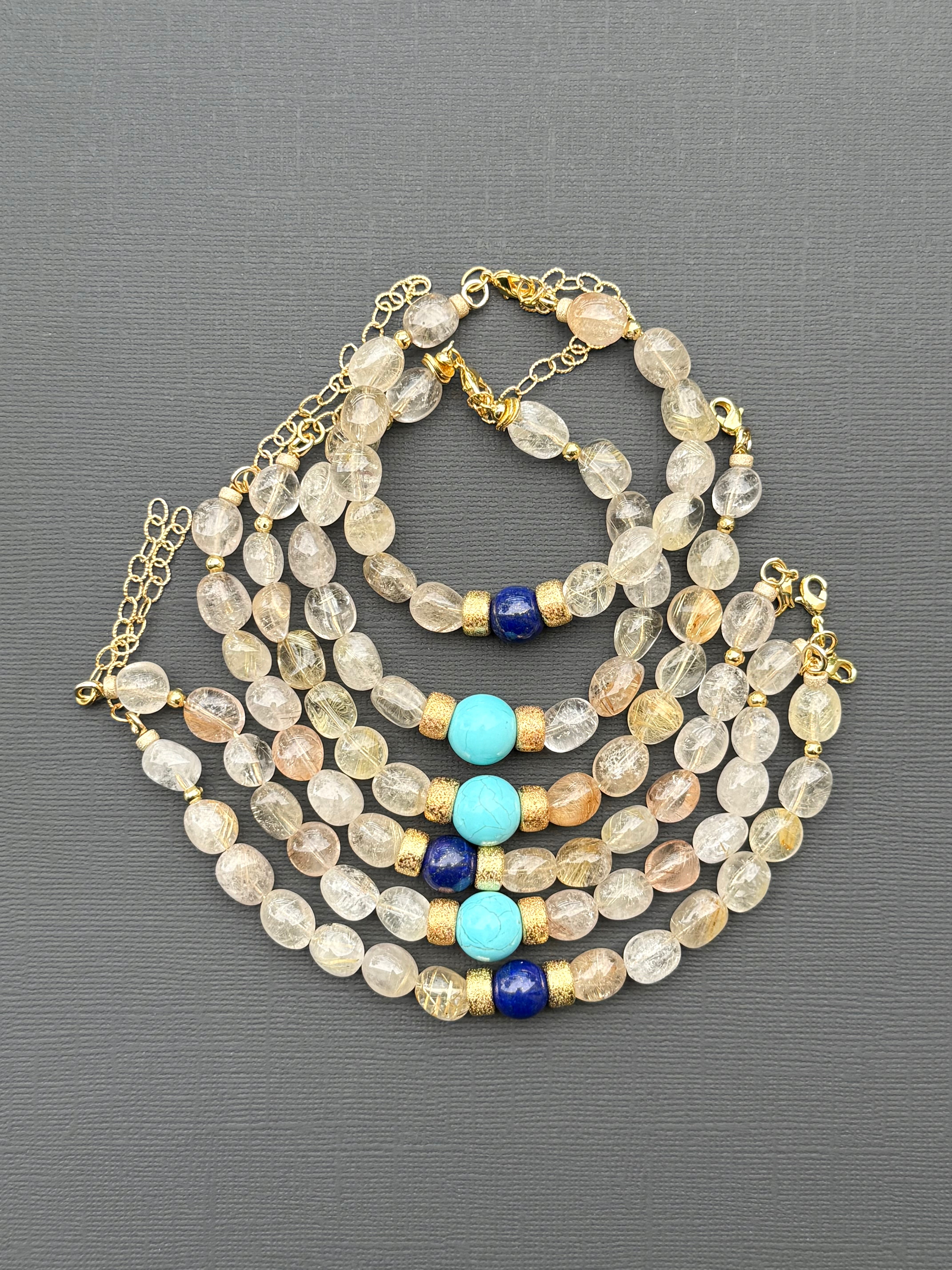 Lapis and Quartz Bracelet