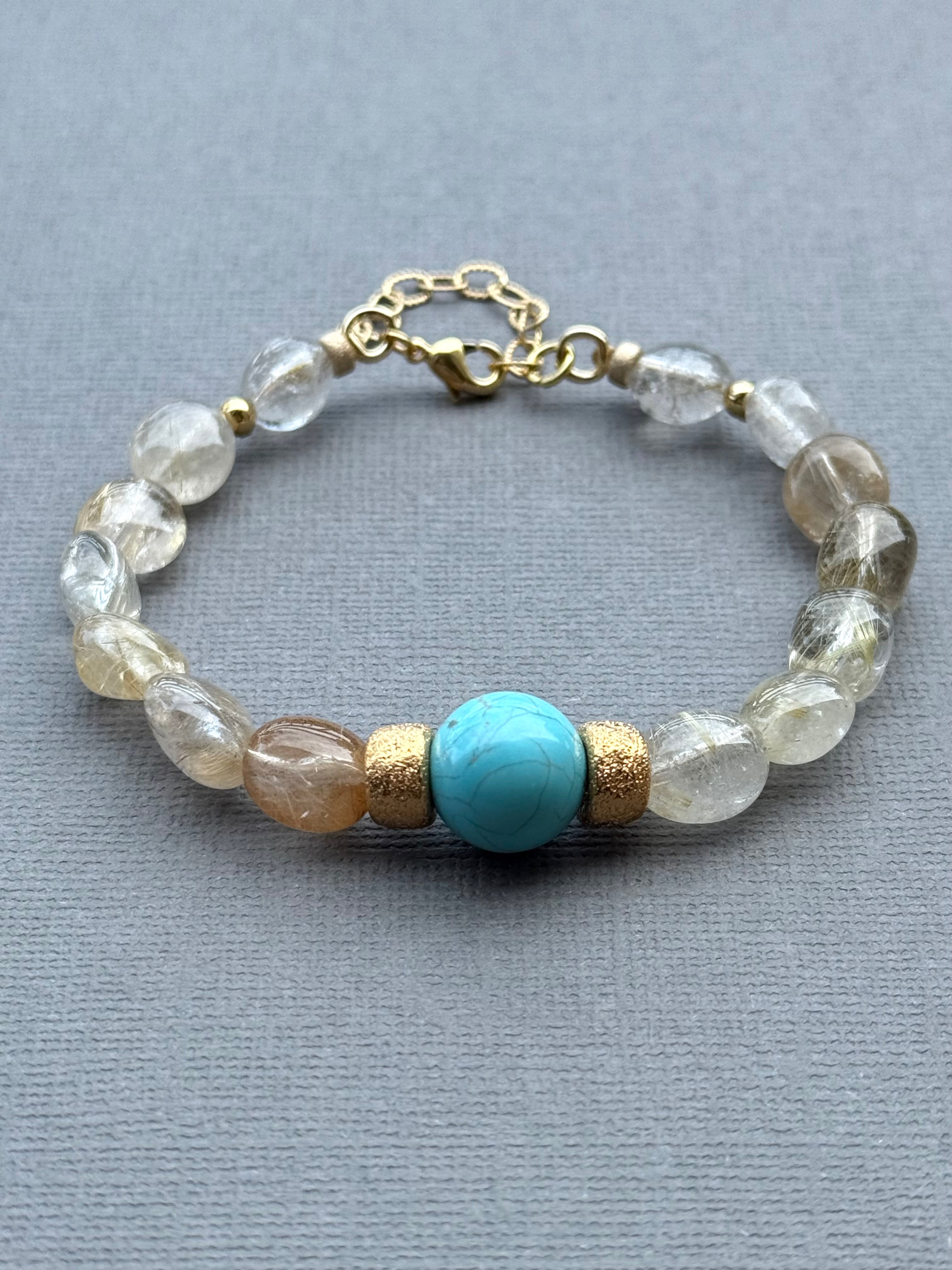 Turquoise and Quartz Bracelet