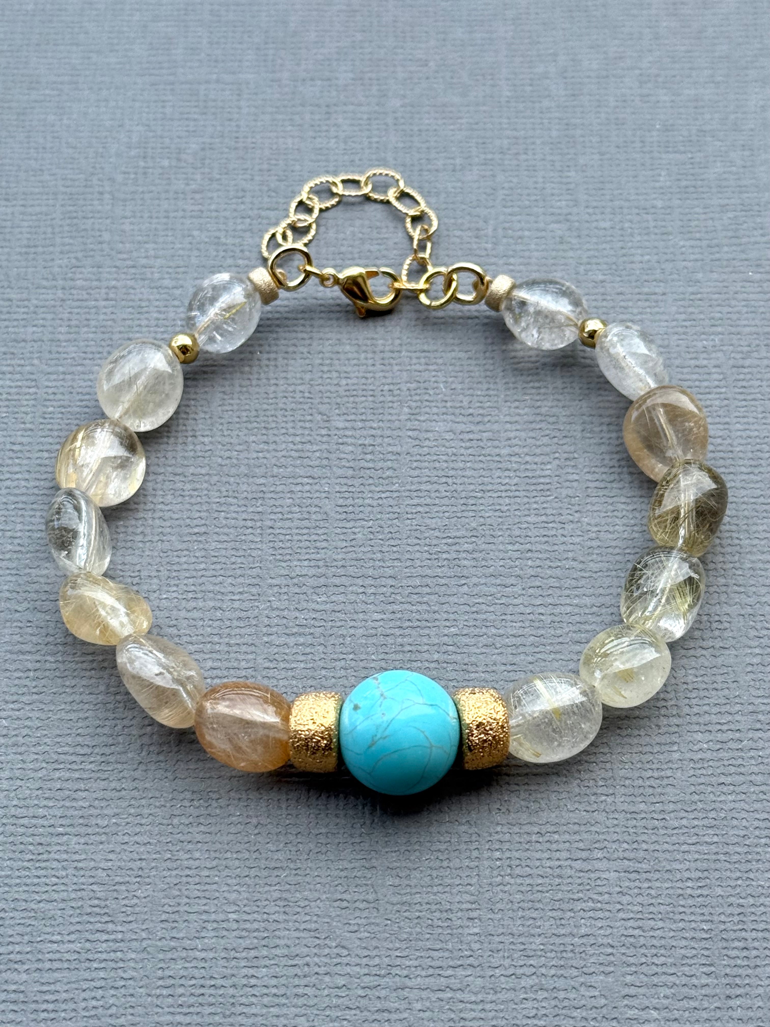 Turquoise and Quartz Bracelet