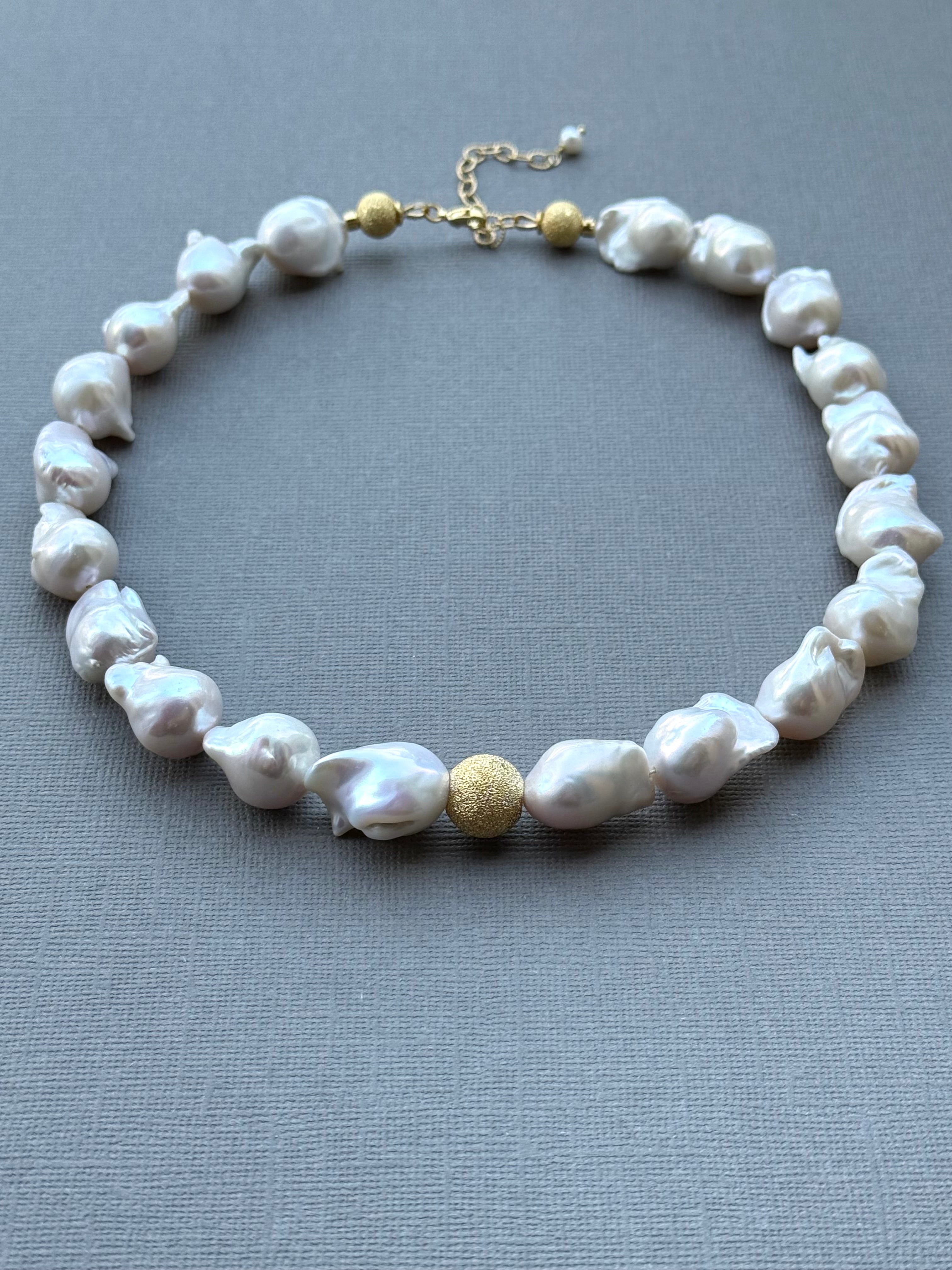 Baroque Pearl and Gold-Filled Beads Necklace