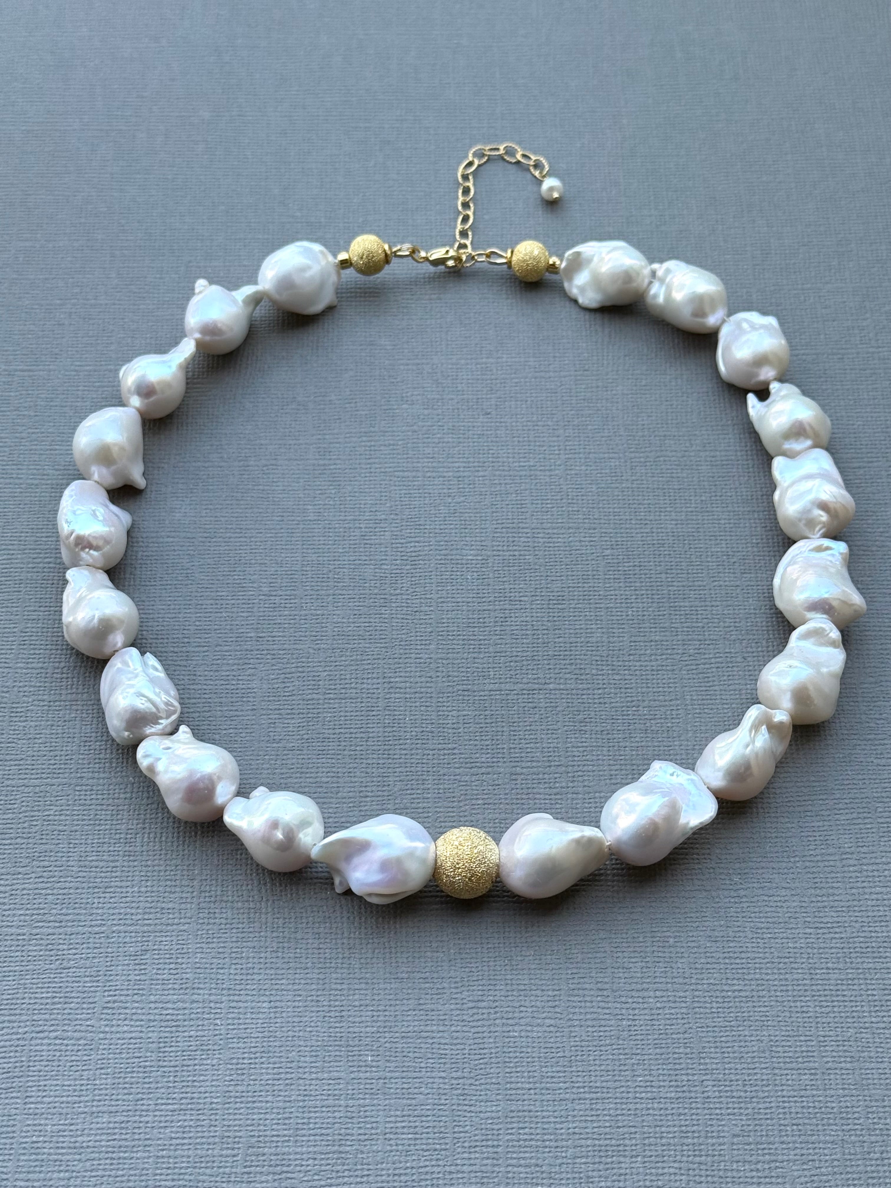 Baroque Pearl and Gold-Filled Beads Necklace