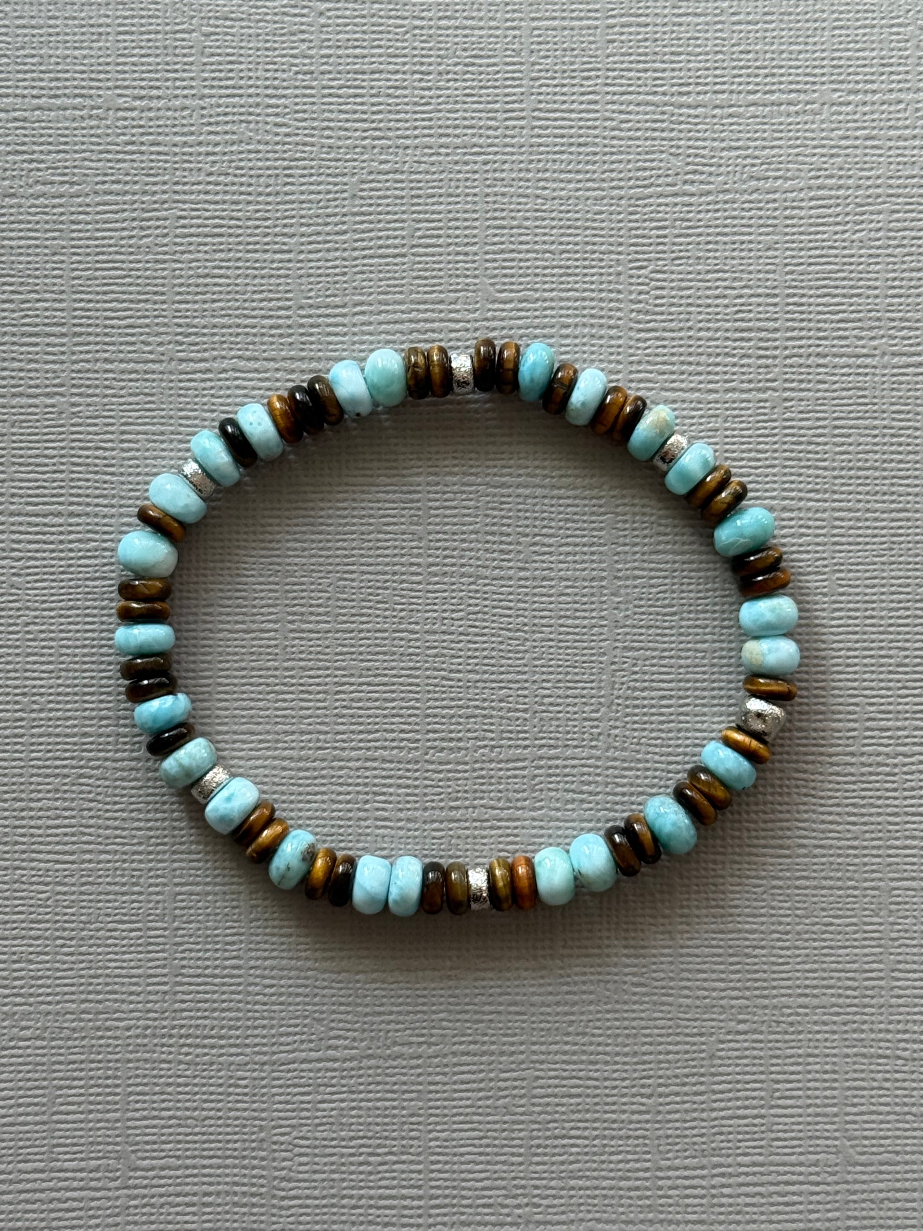 Larimar and Tiger Eye Bracelet