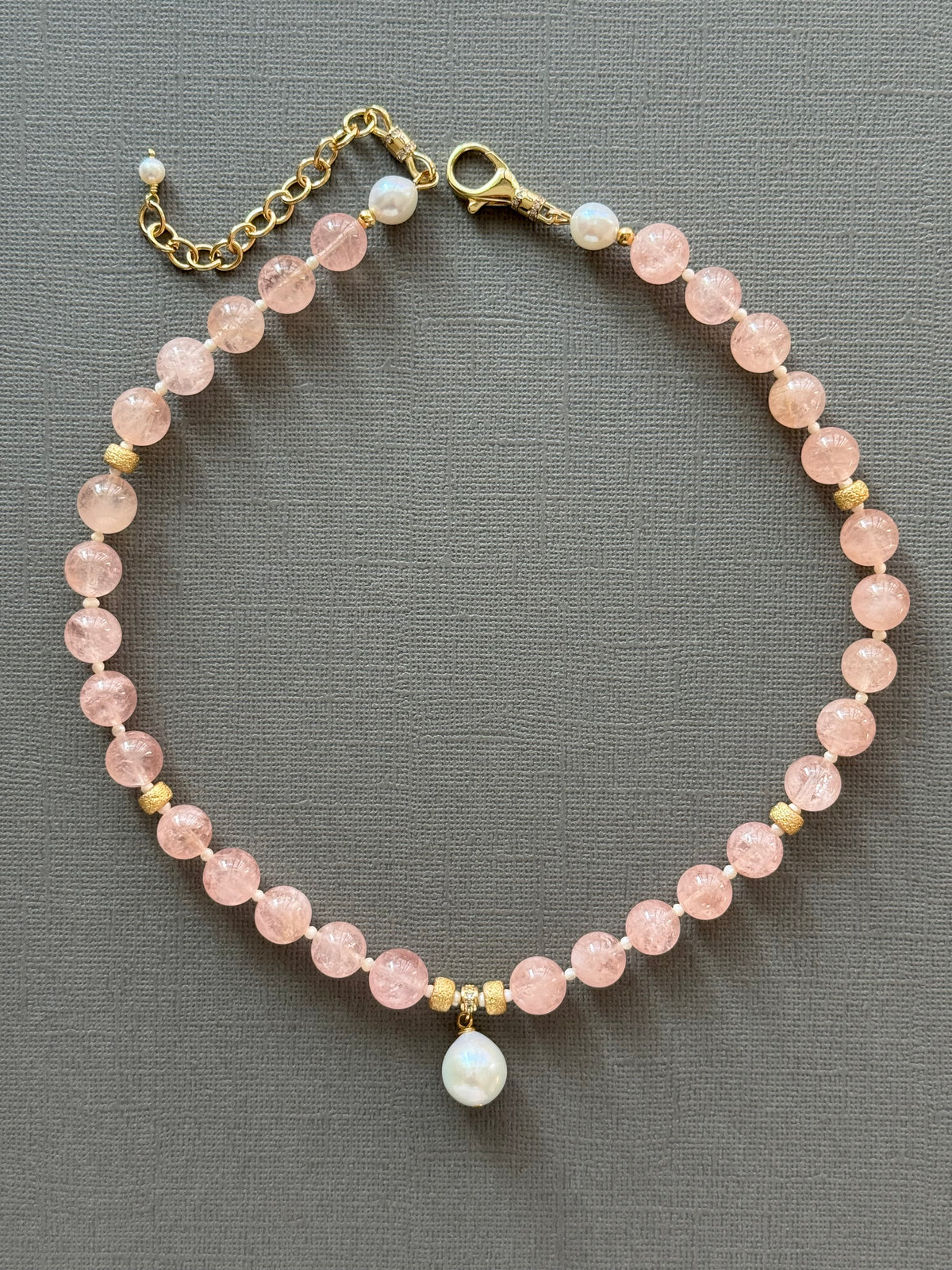 Morganite and Pearl Necklace