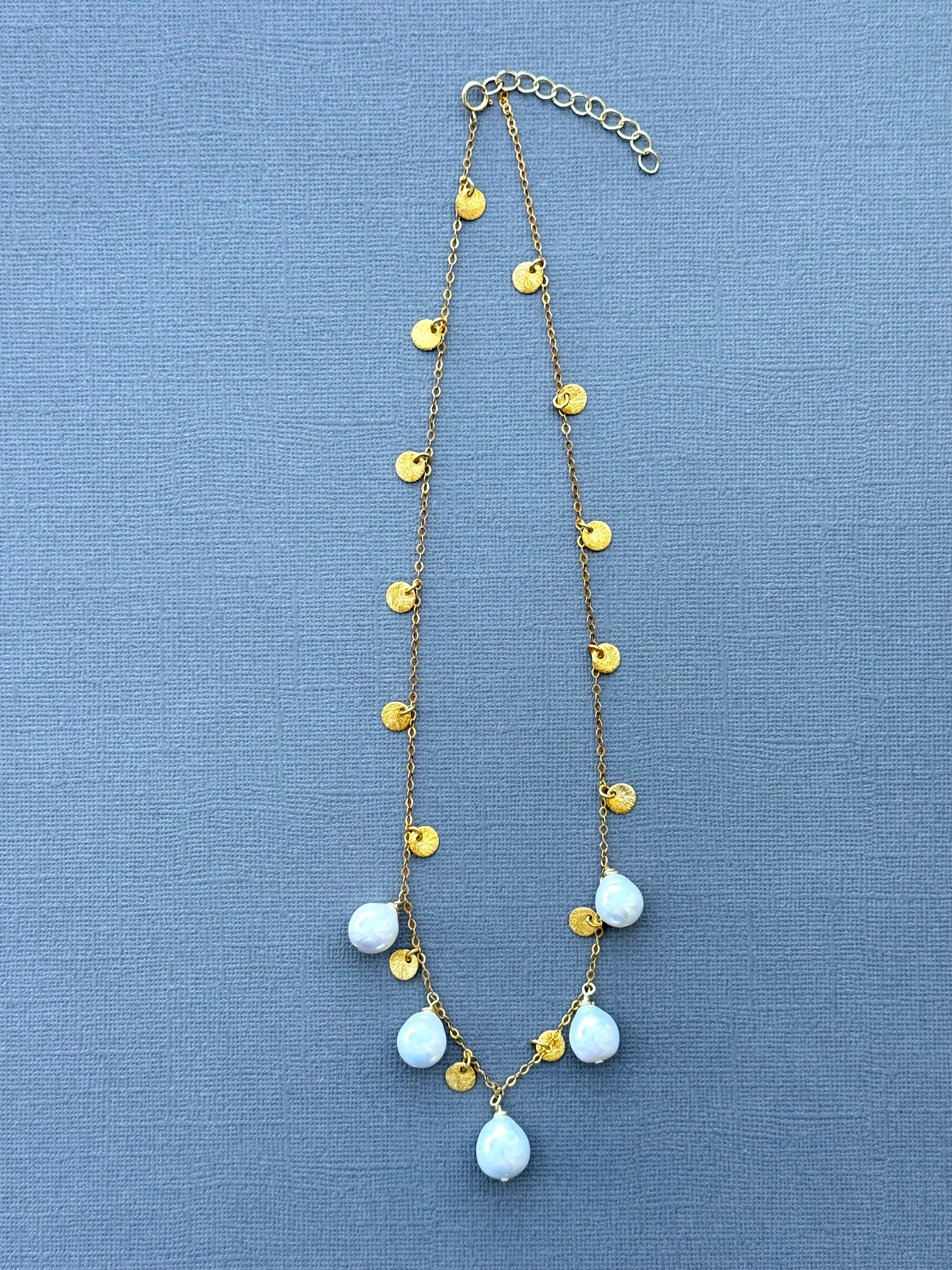 Five Teardrop Pearl Necklace