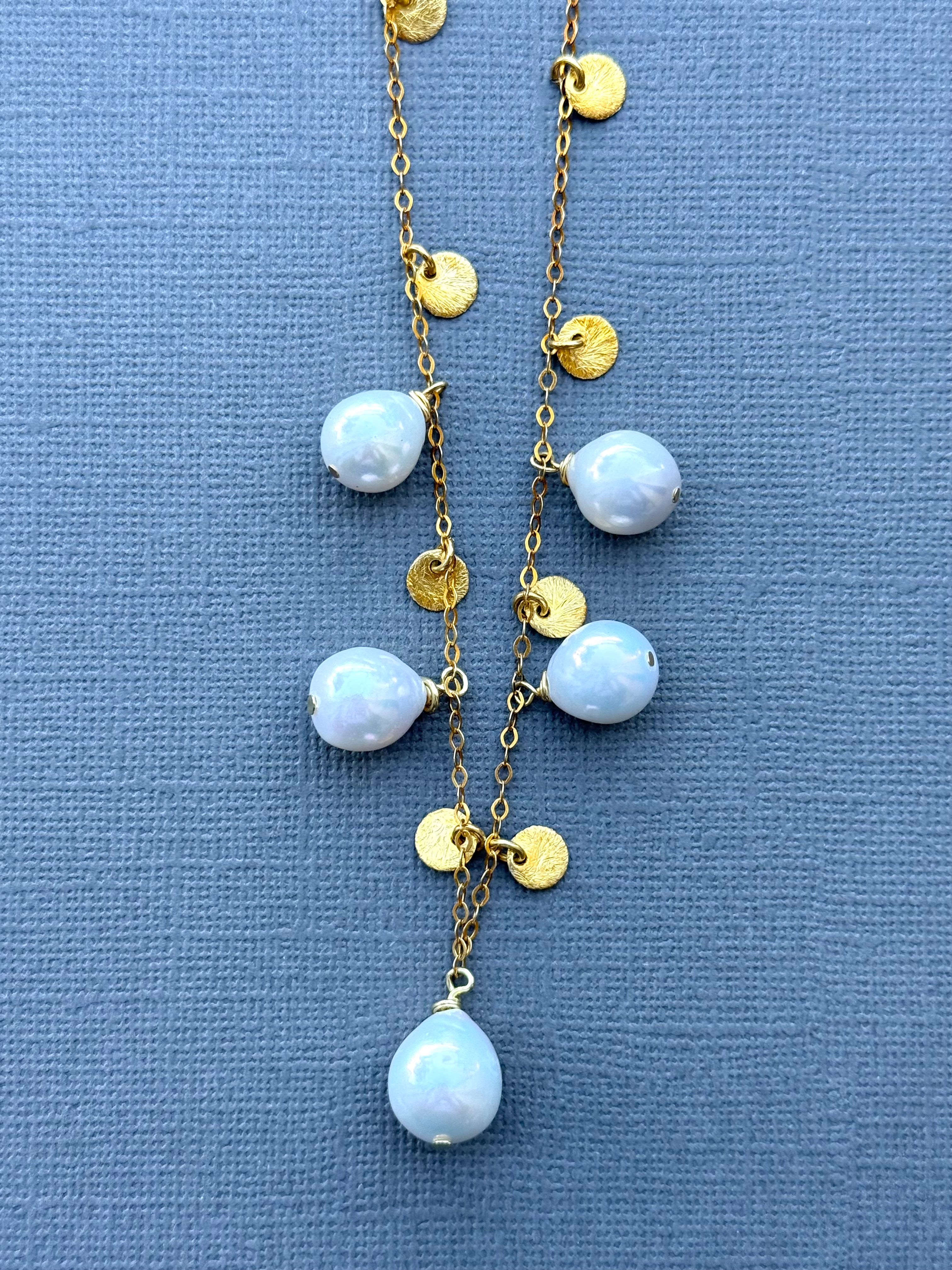 Five Teardrop Pearl Necklace