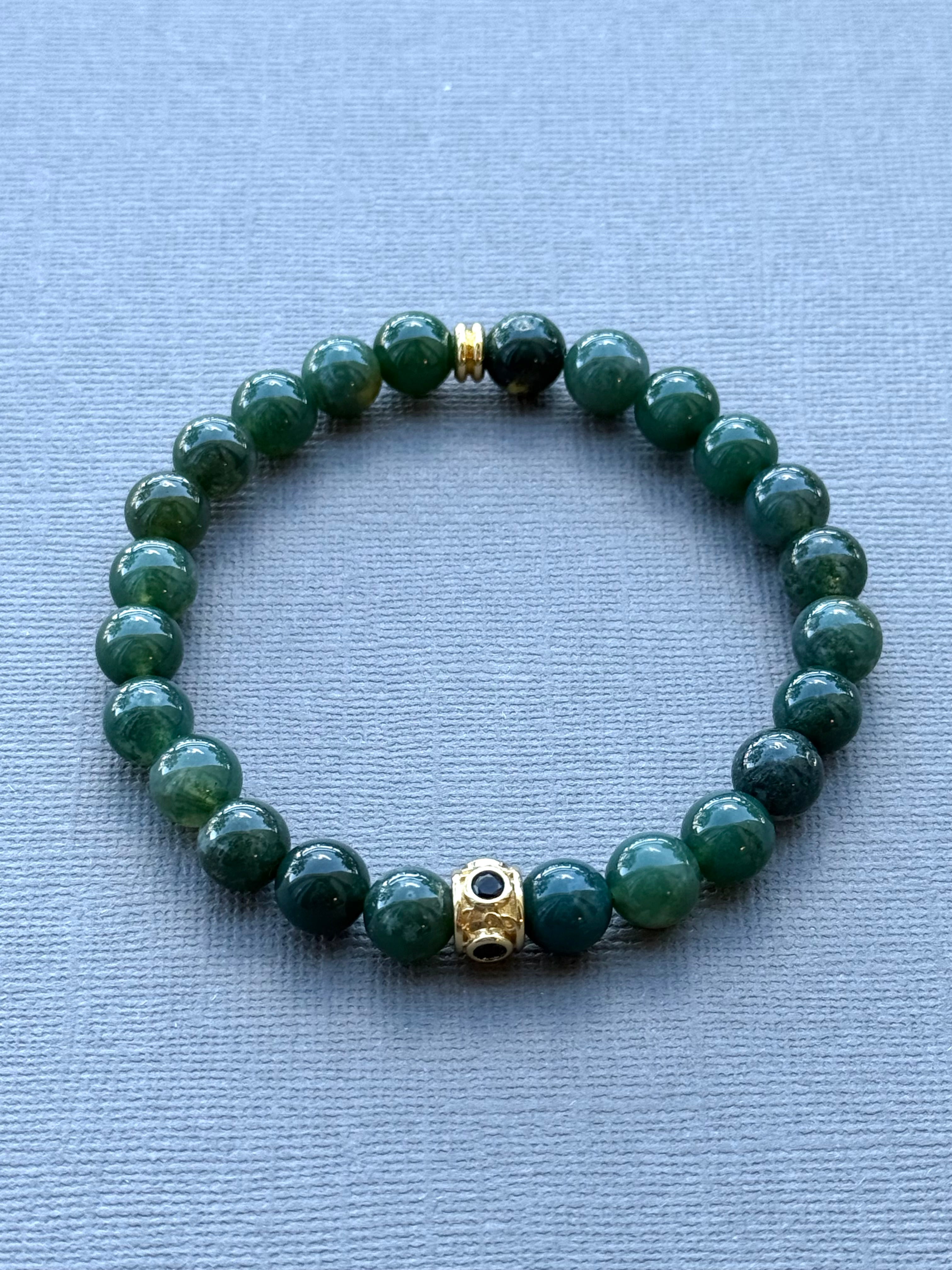 Men's Green Agate Bracelet