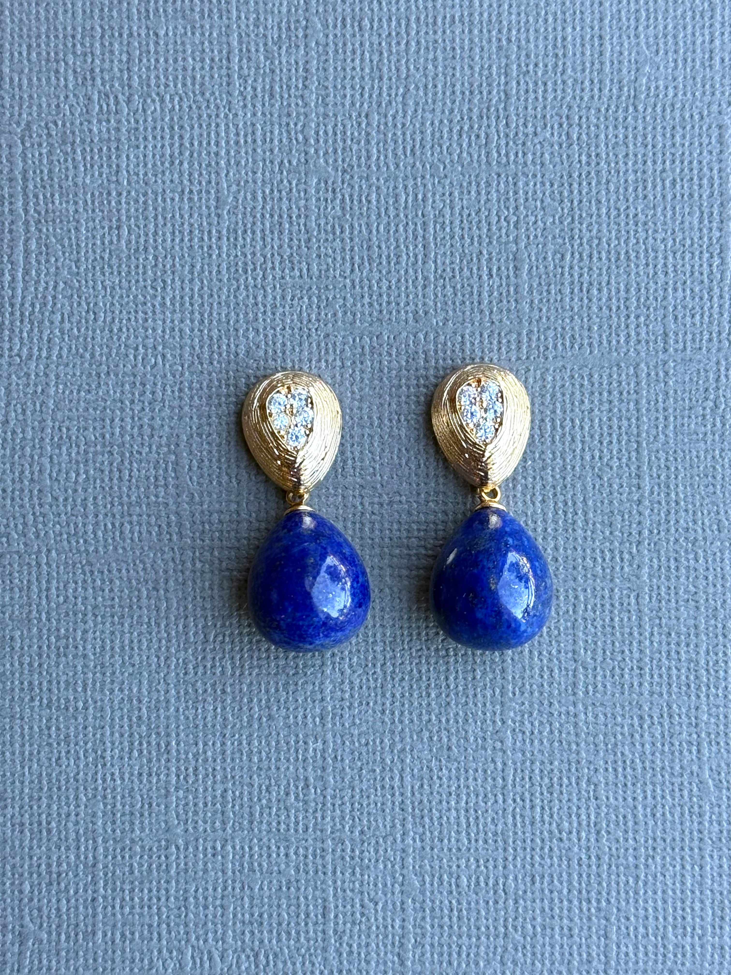 Teardrop Lapis Lazuli Earrings