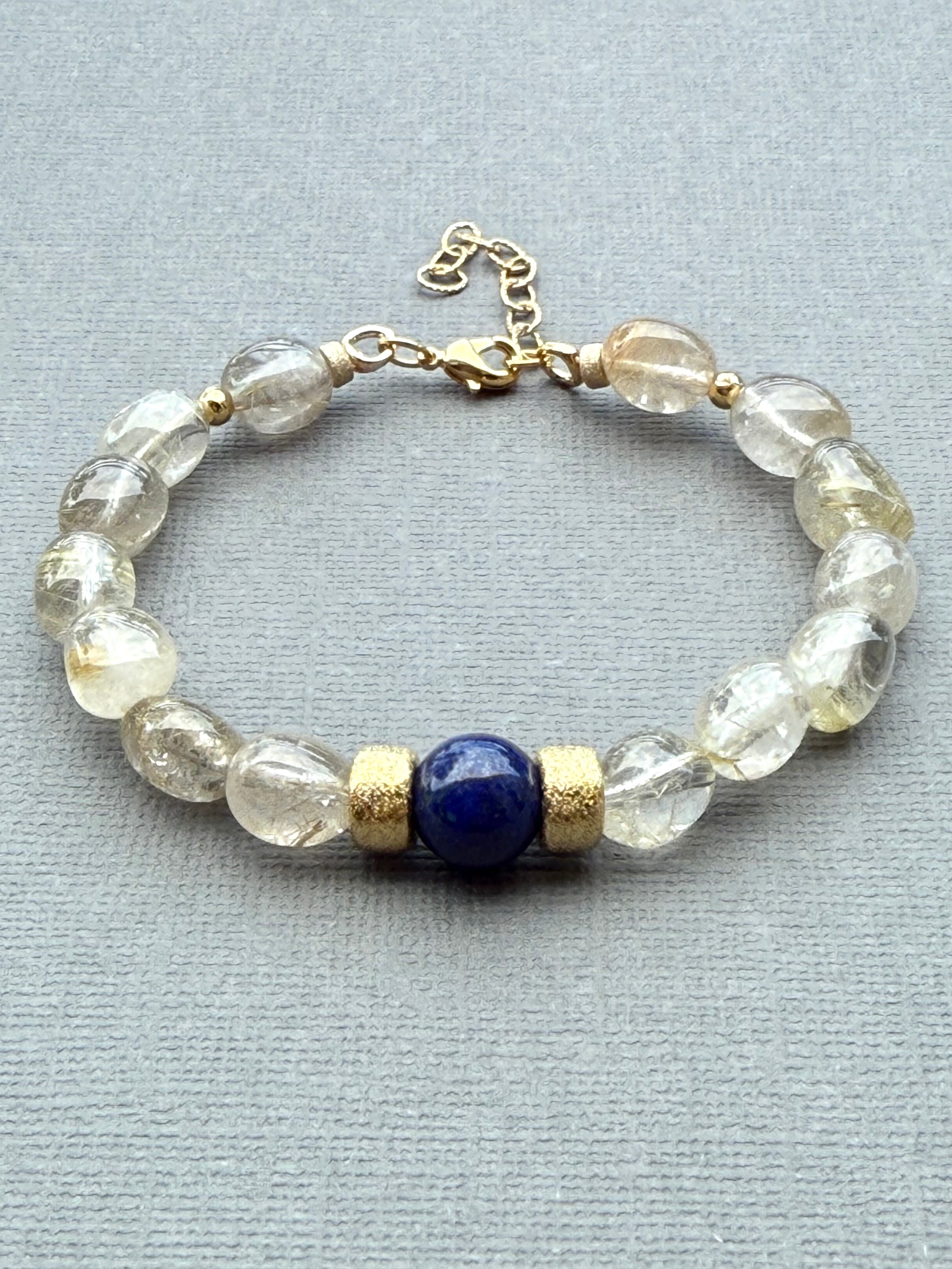 Lapis and Quartz Bracelet