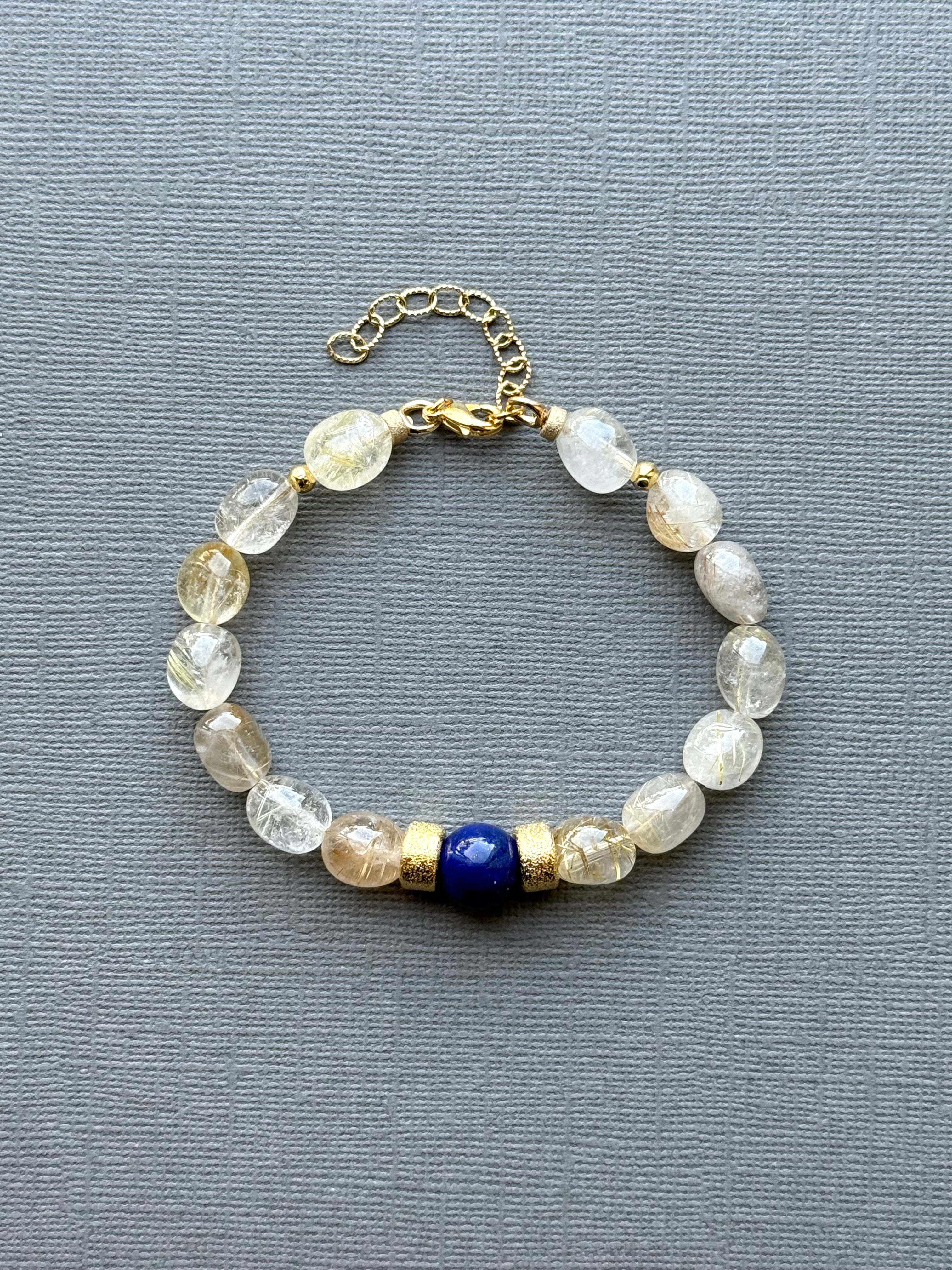 Lapis and Quartz Bracelet
