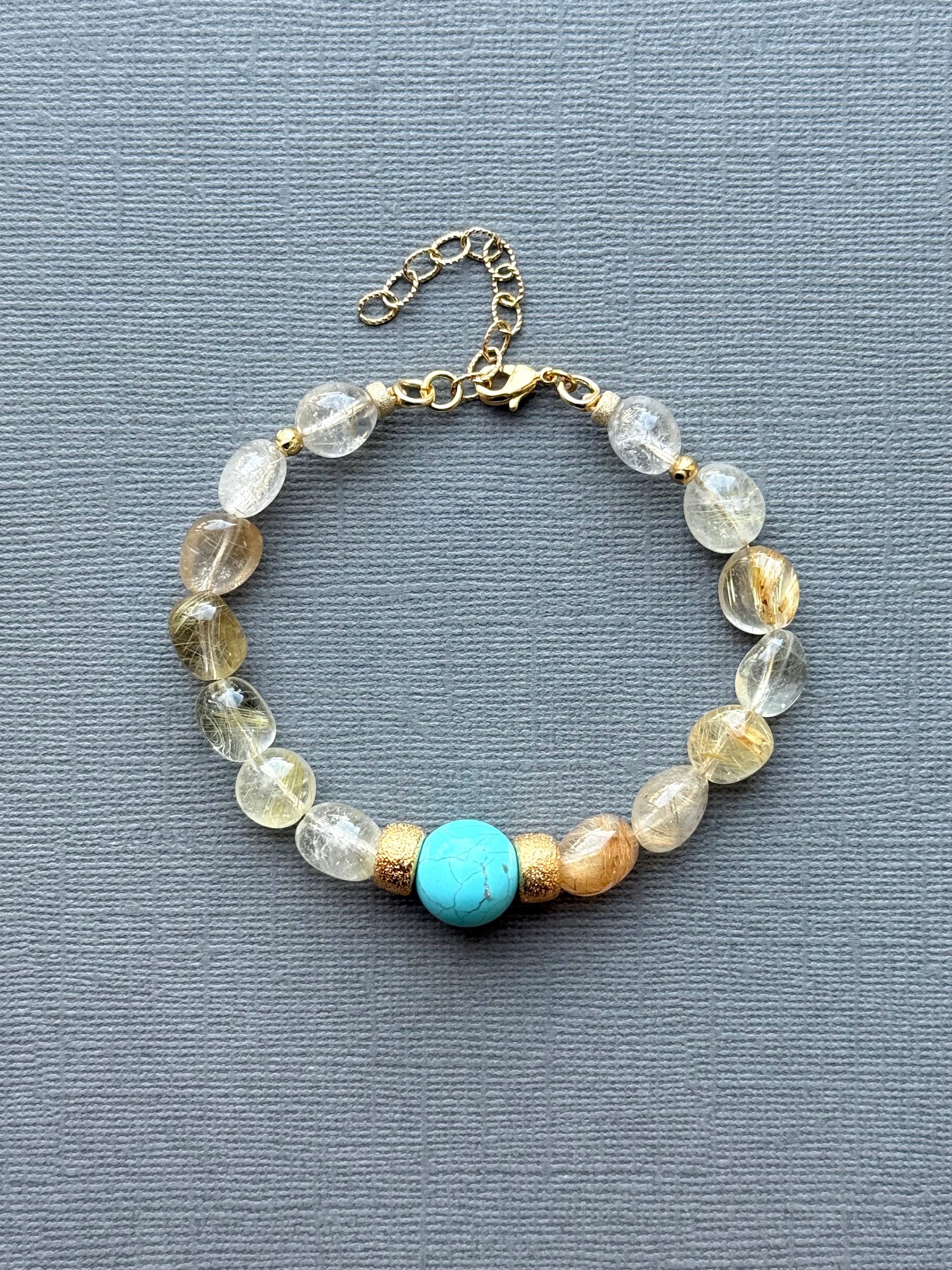 Turquoise and Quartz Bracelet