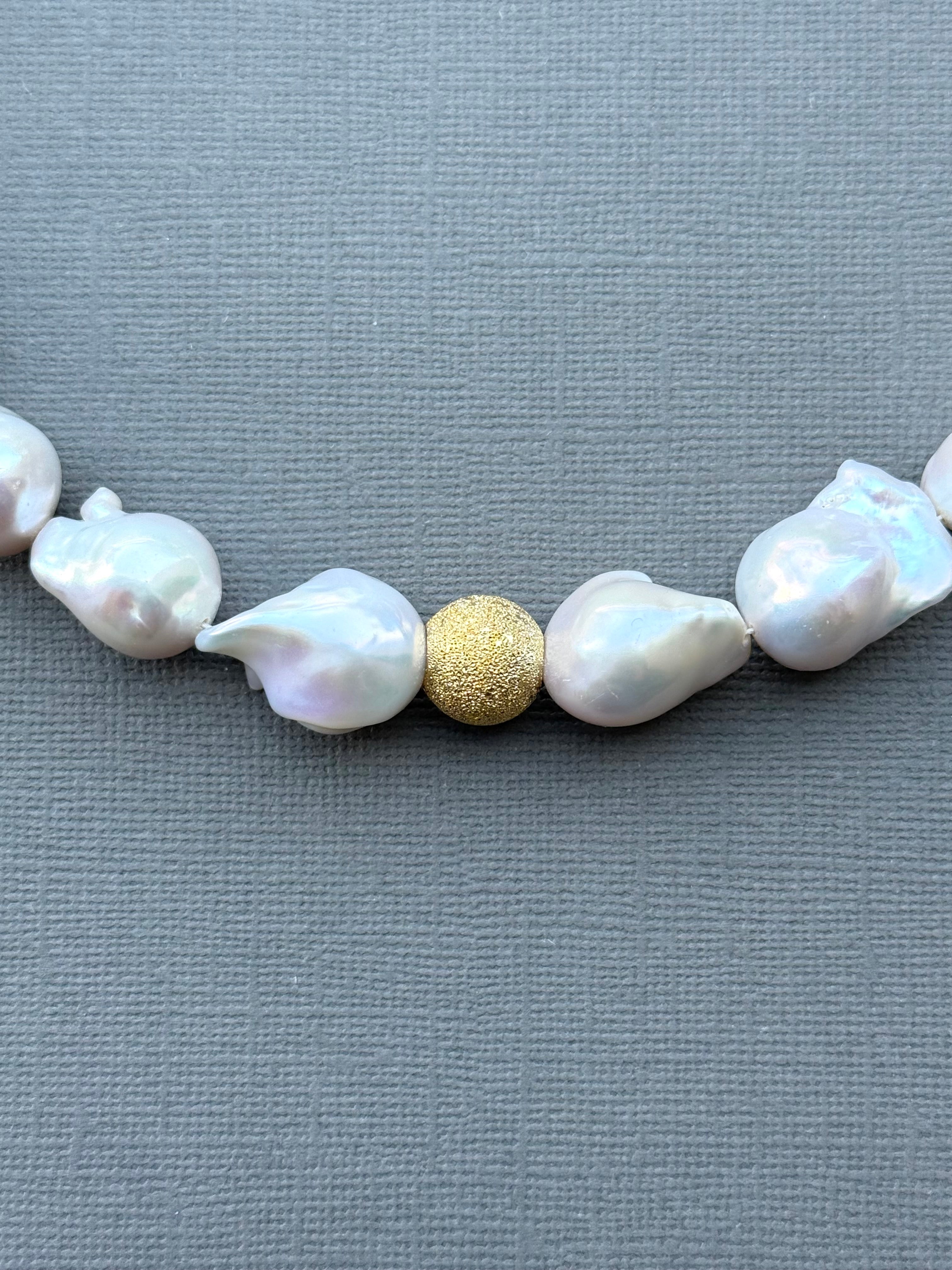 Baroque Pearl and Gold-Filled Beads Necklace