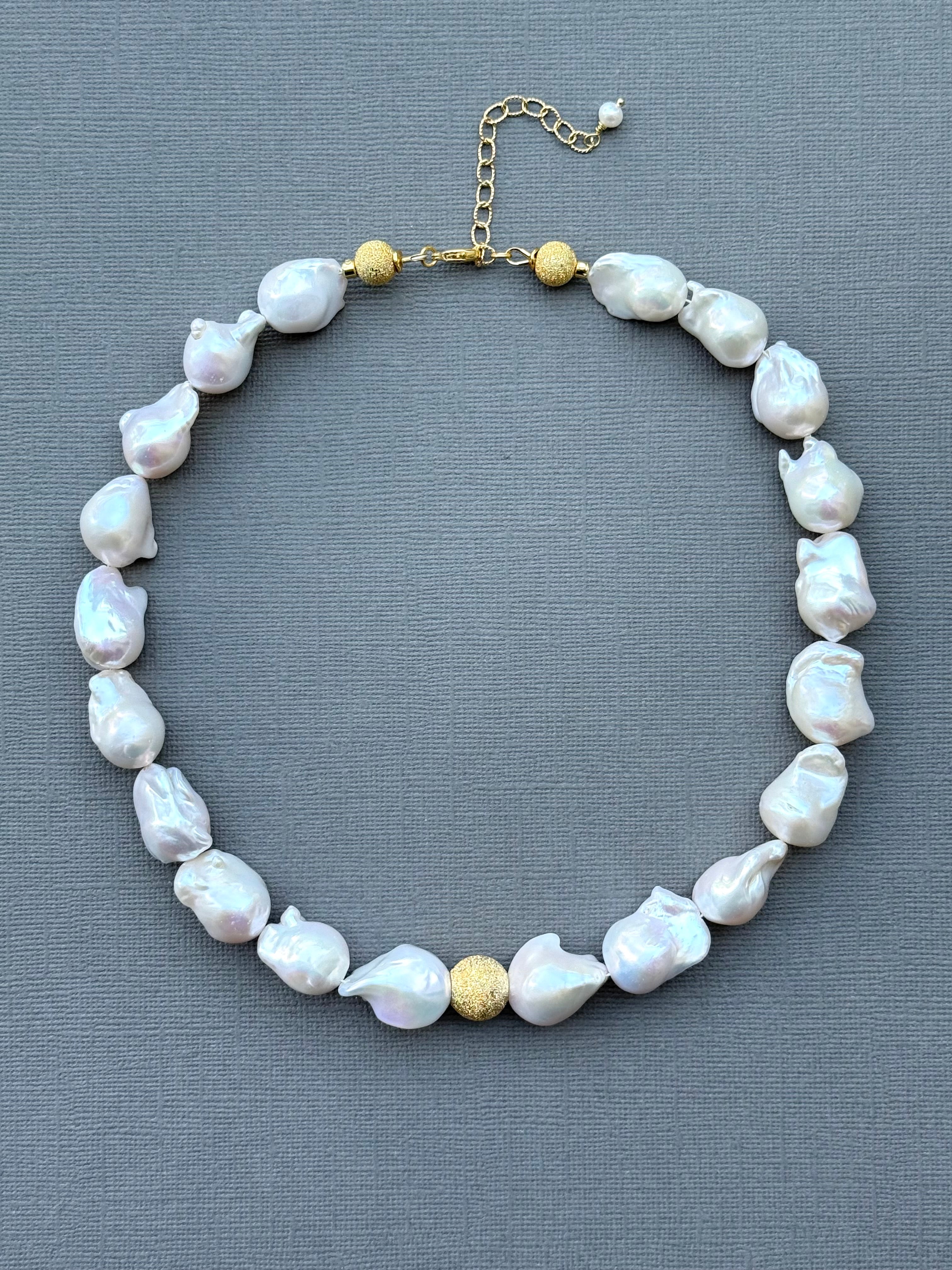 Baroque Pearl and Gold-Filled Beads Necklace