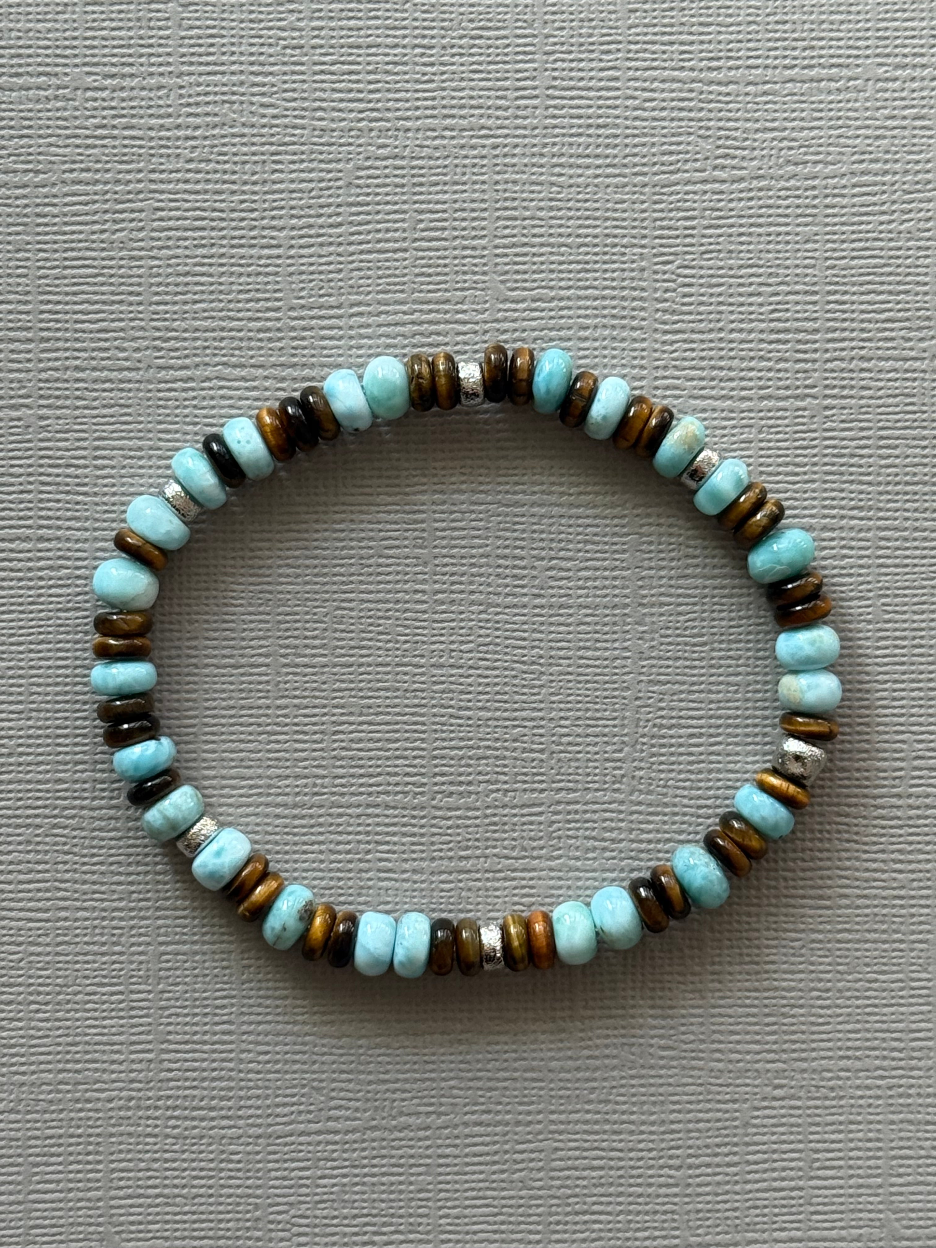 Larimar and Tiger Eye Bracelet